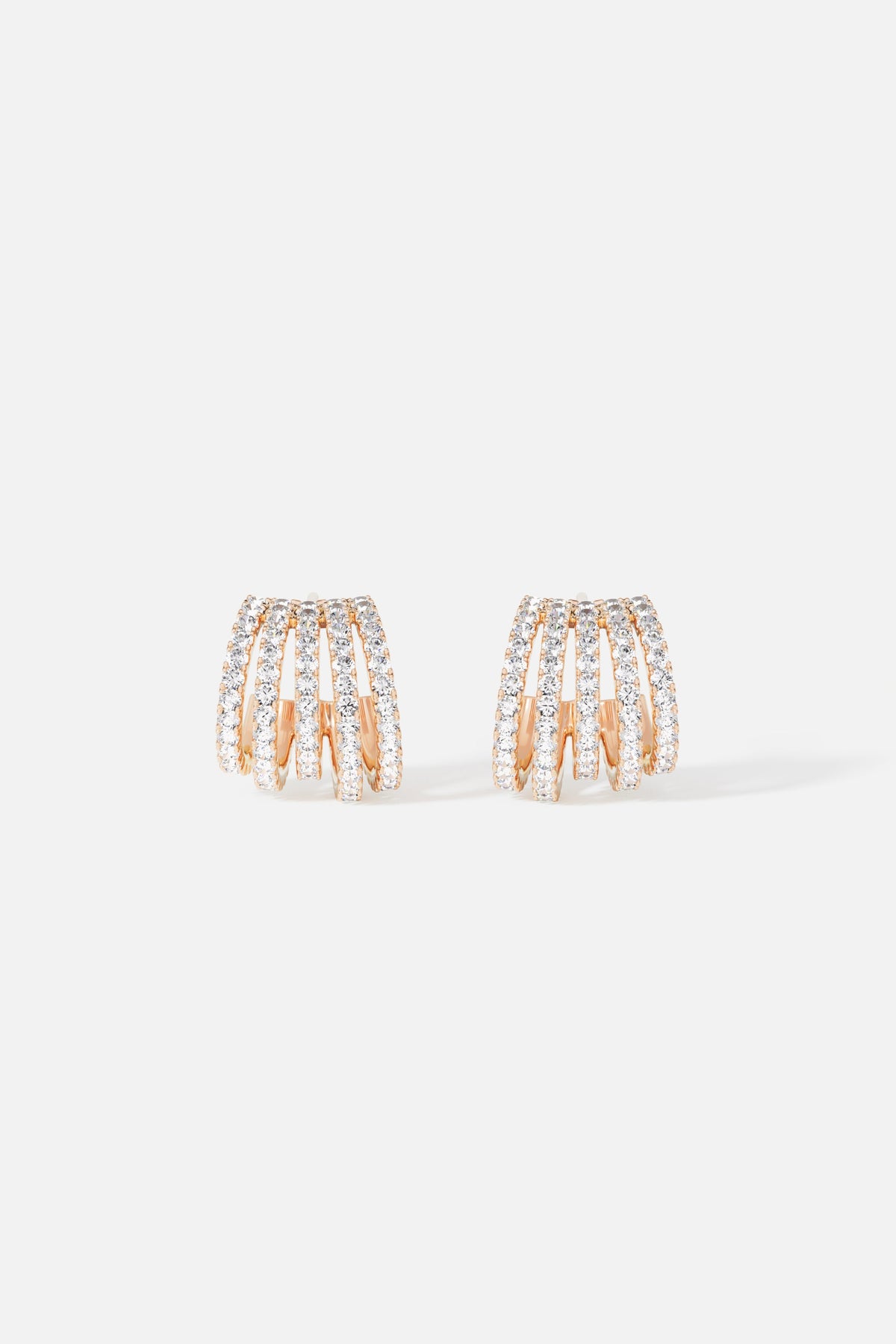 APM Multi-Row Hoop Earrings, a shimmering cascade of light and modern allure.