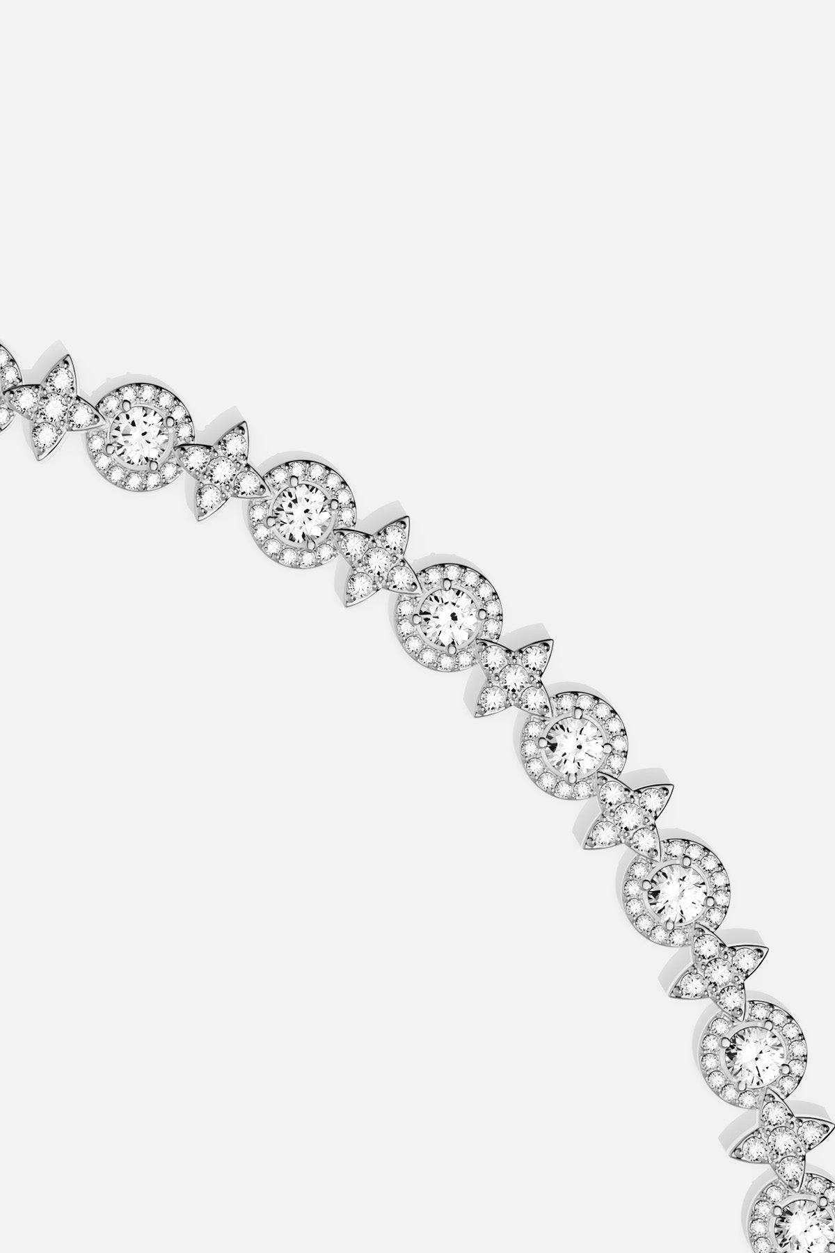 APM bracelet in rhodium finish, a shimmering constellation of light and elegance.