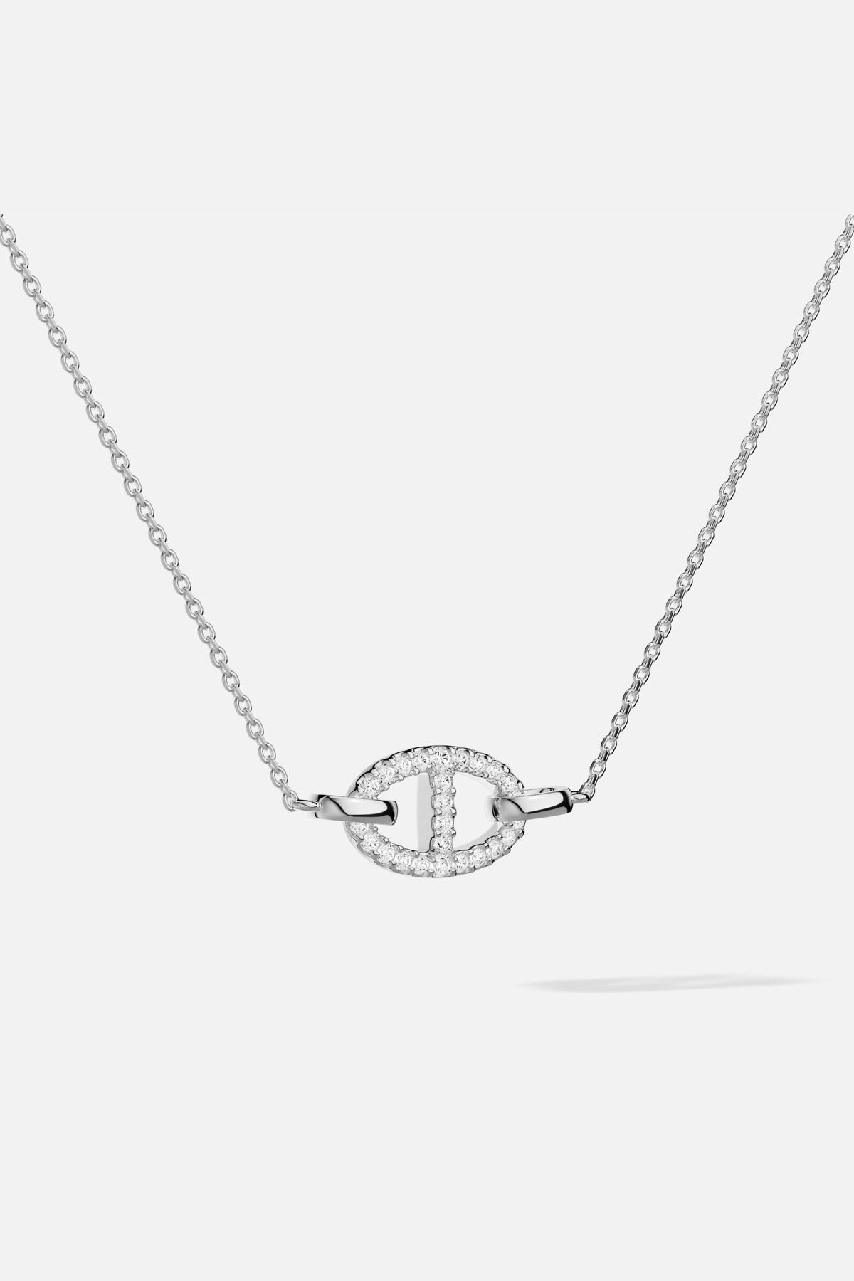 APM Marine Necklace, a luminous link in rhodium finish, effortlessly modern.