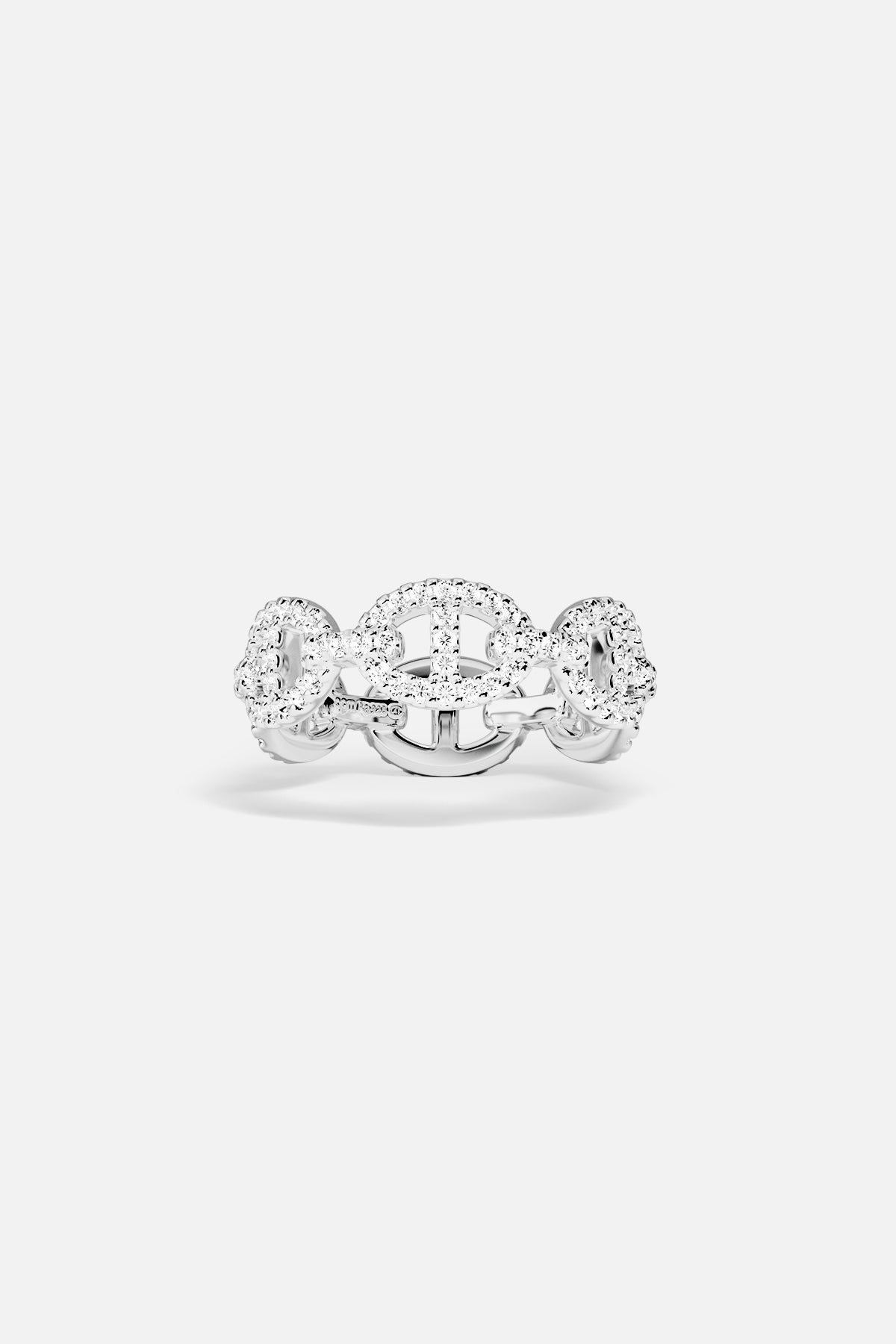 APM MONACO yacht club ring in silver on a white background