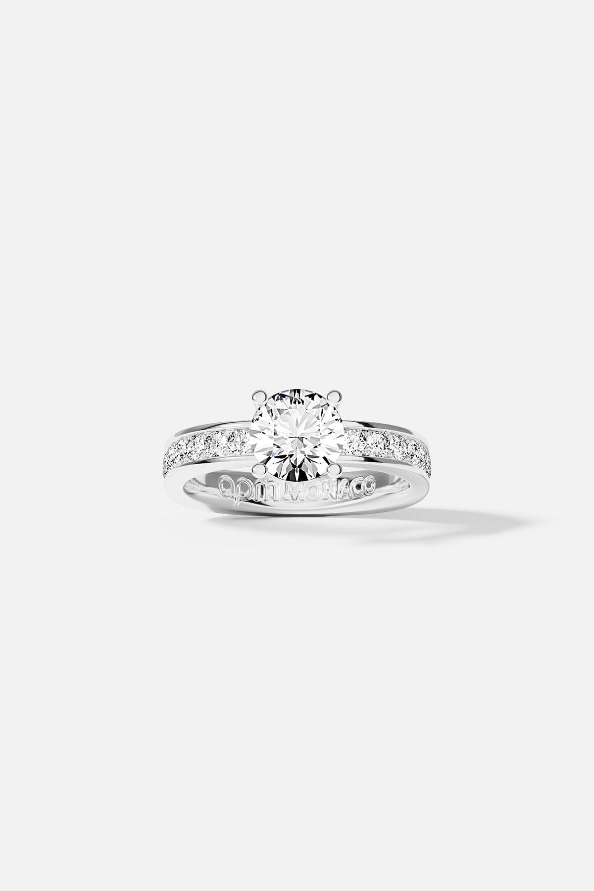 Silver ring on a white background