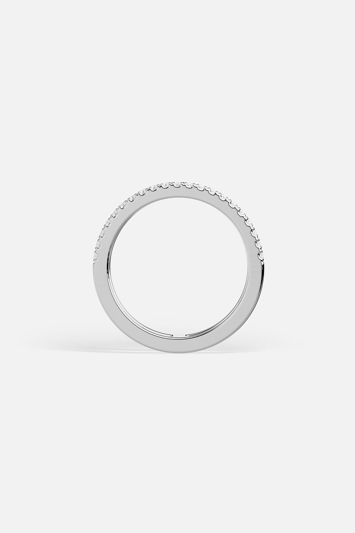 Rings APM Monaco: silver-toned ring with double pavé rows of small clear stones and two horizontal bars.
