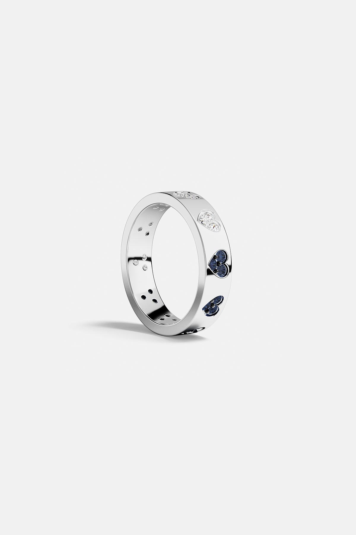Blue & White Heart Ring - APM Monaco UK