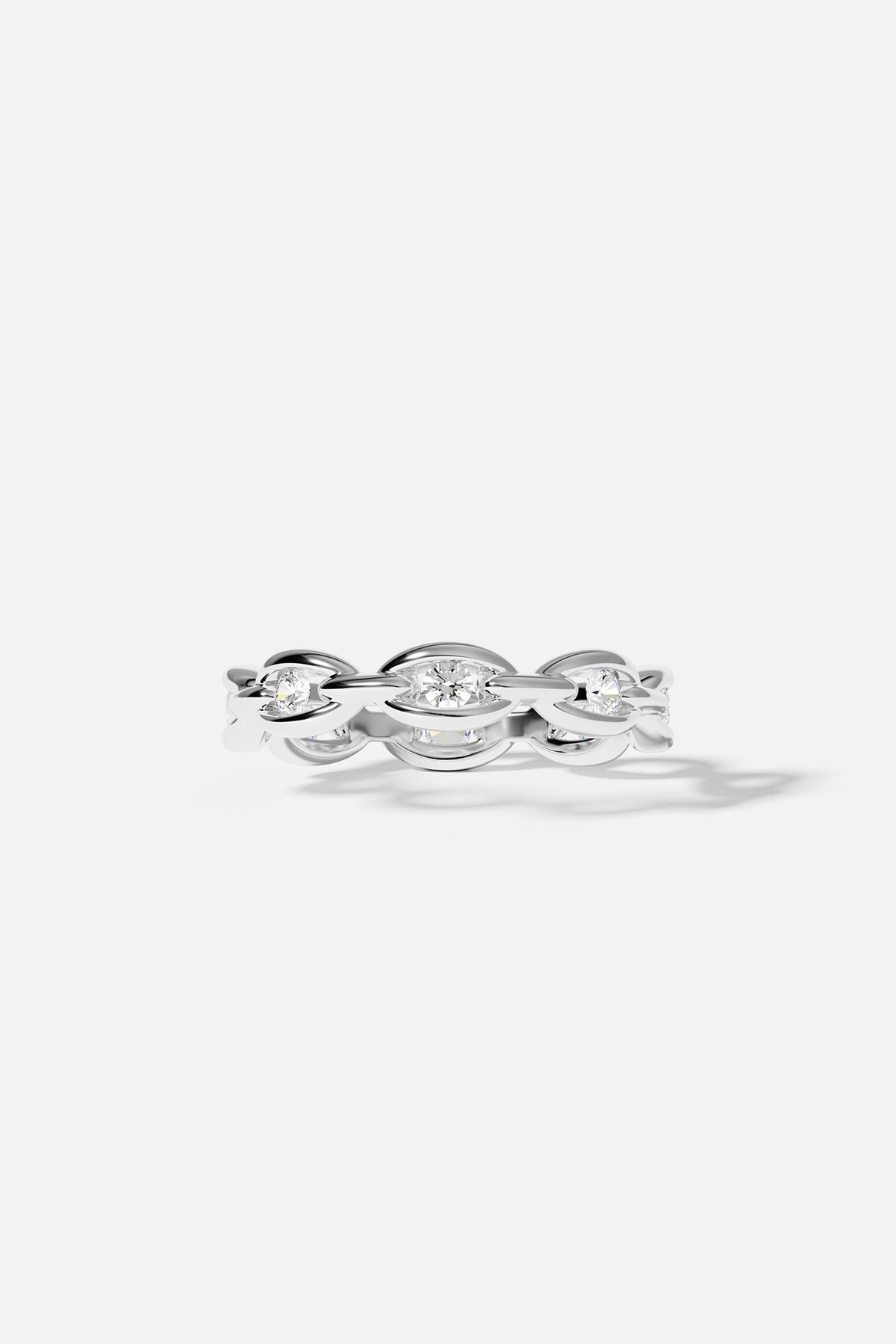 APM Monaco Pavé Chain Ring in Silver