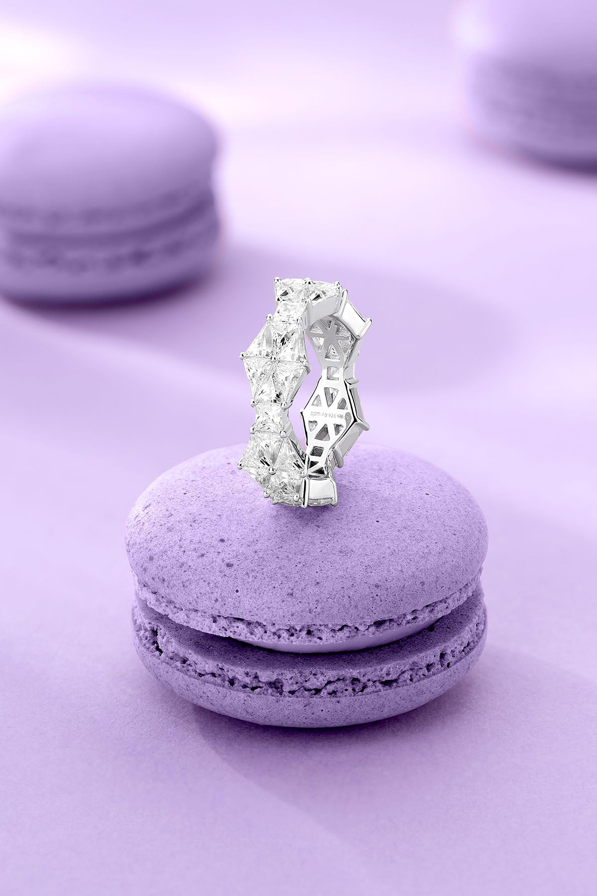 a zirconia ring with a soft background