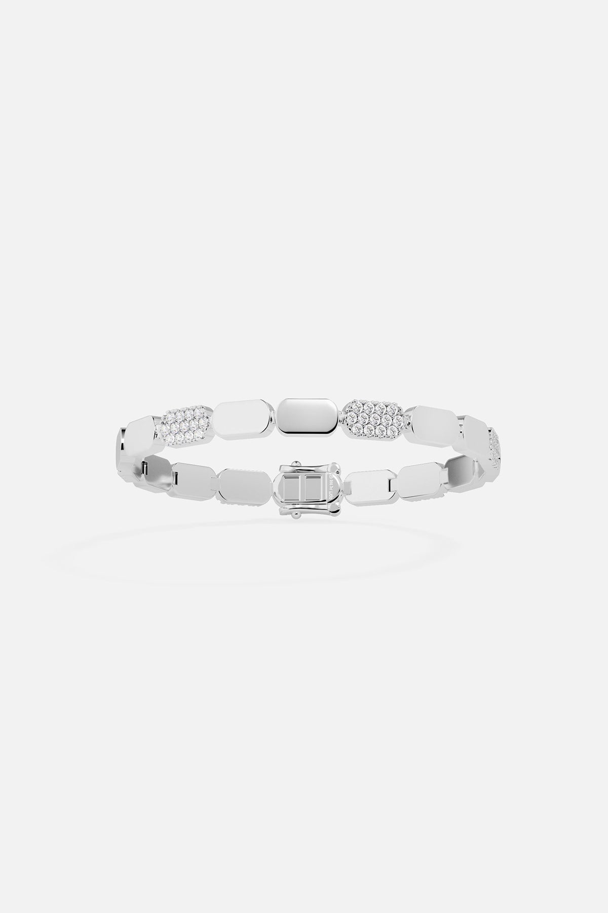 Silver bracelet on a white background