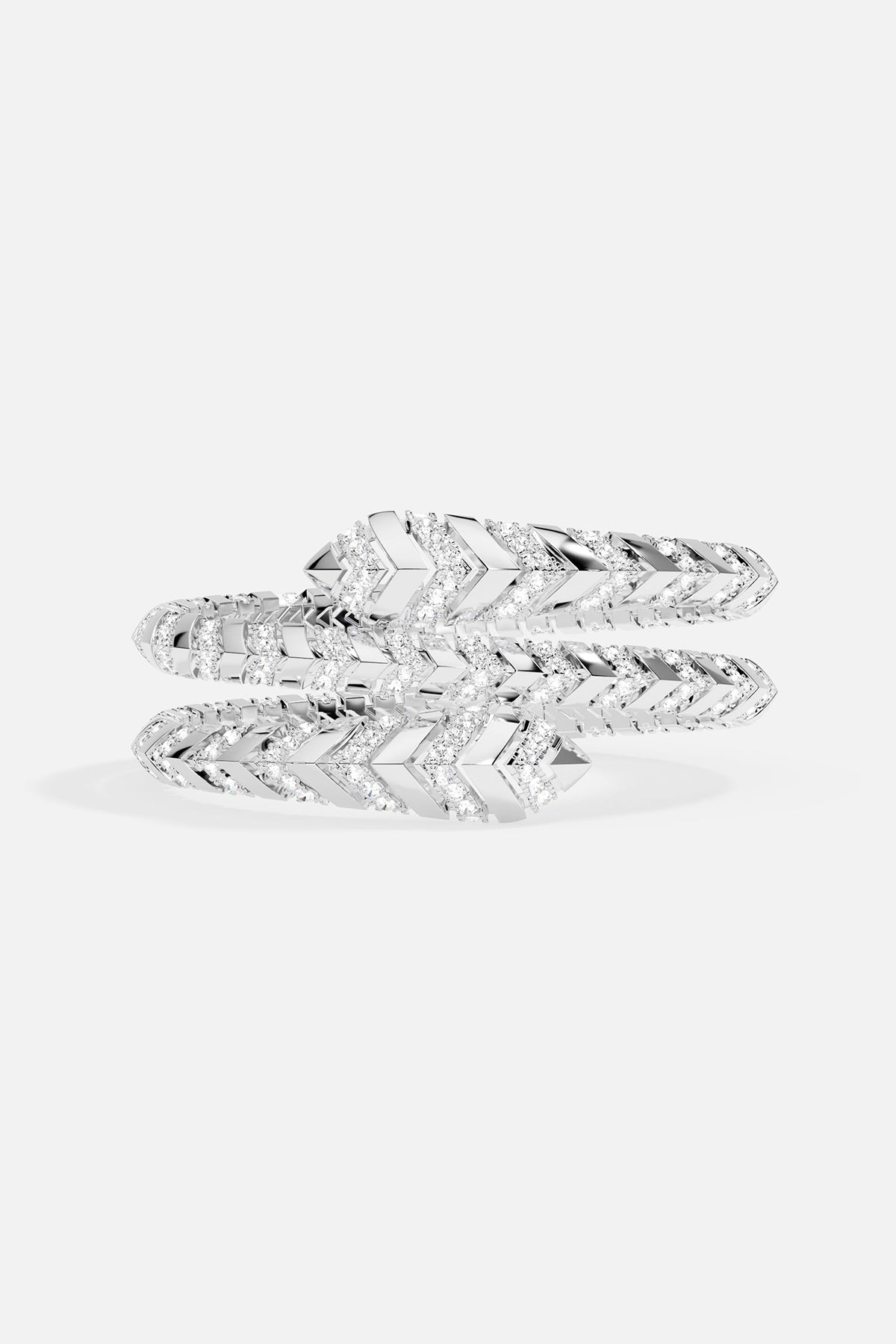 Silver bangle on a white background