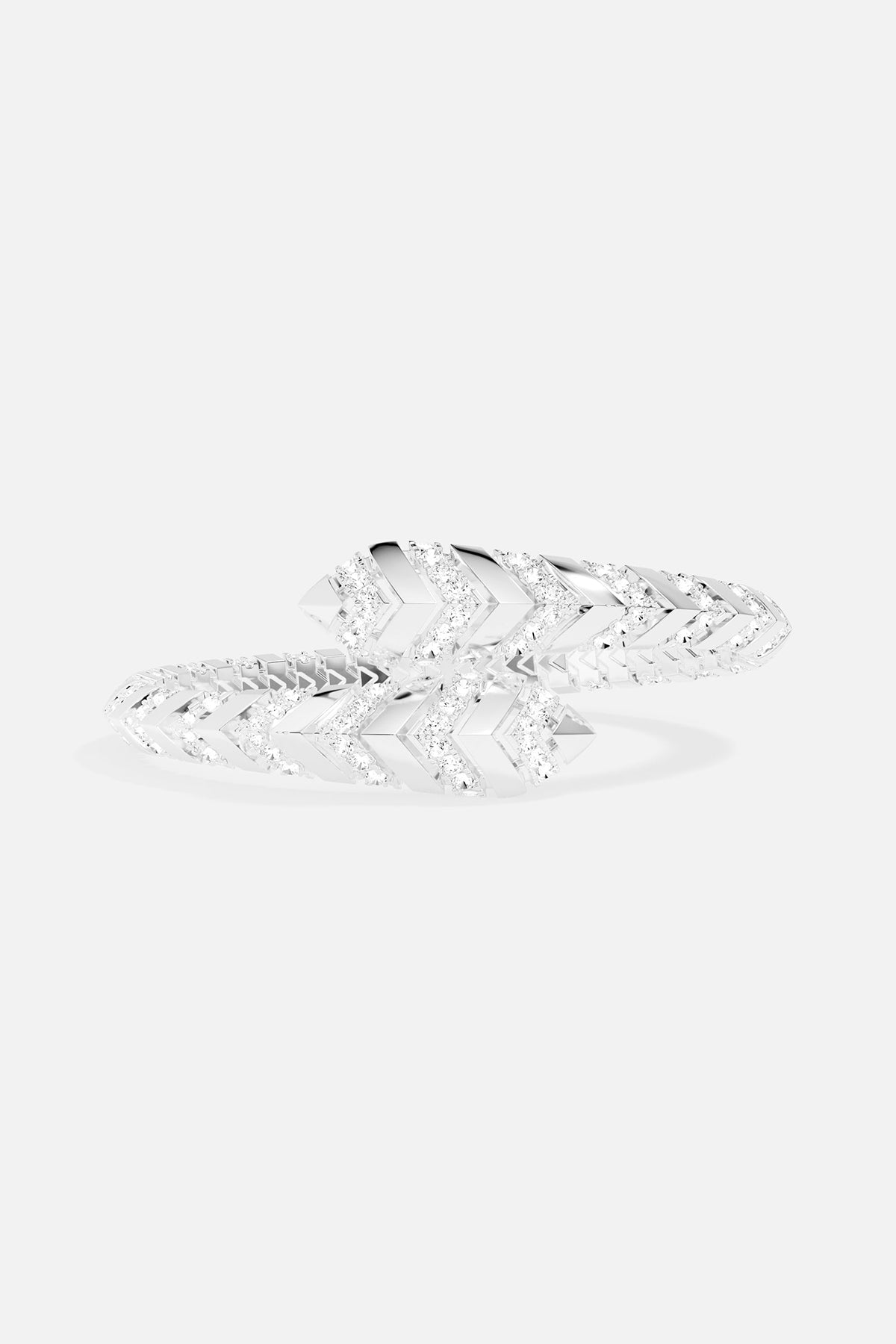 Silver bangle on a white background