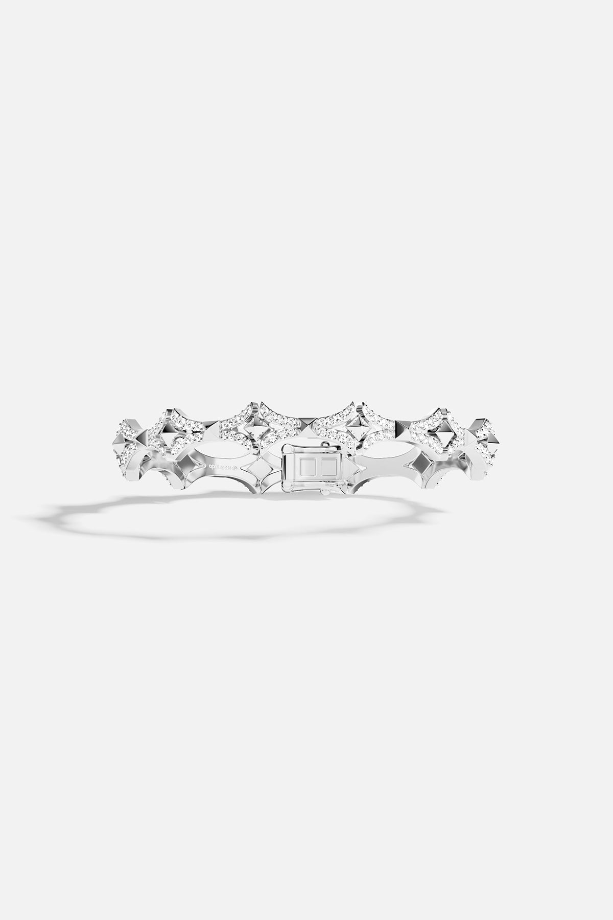Silver bracelet on a white background