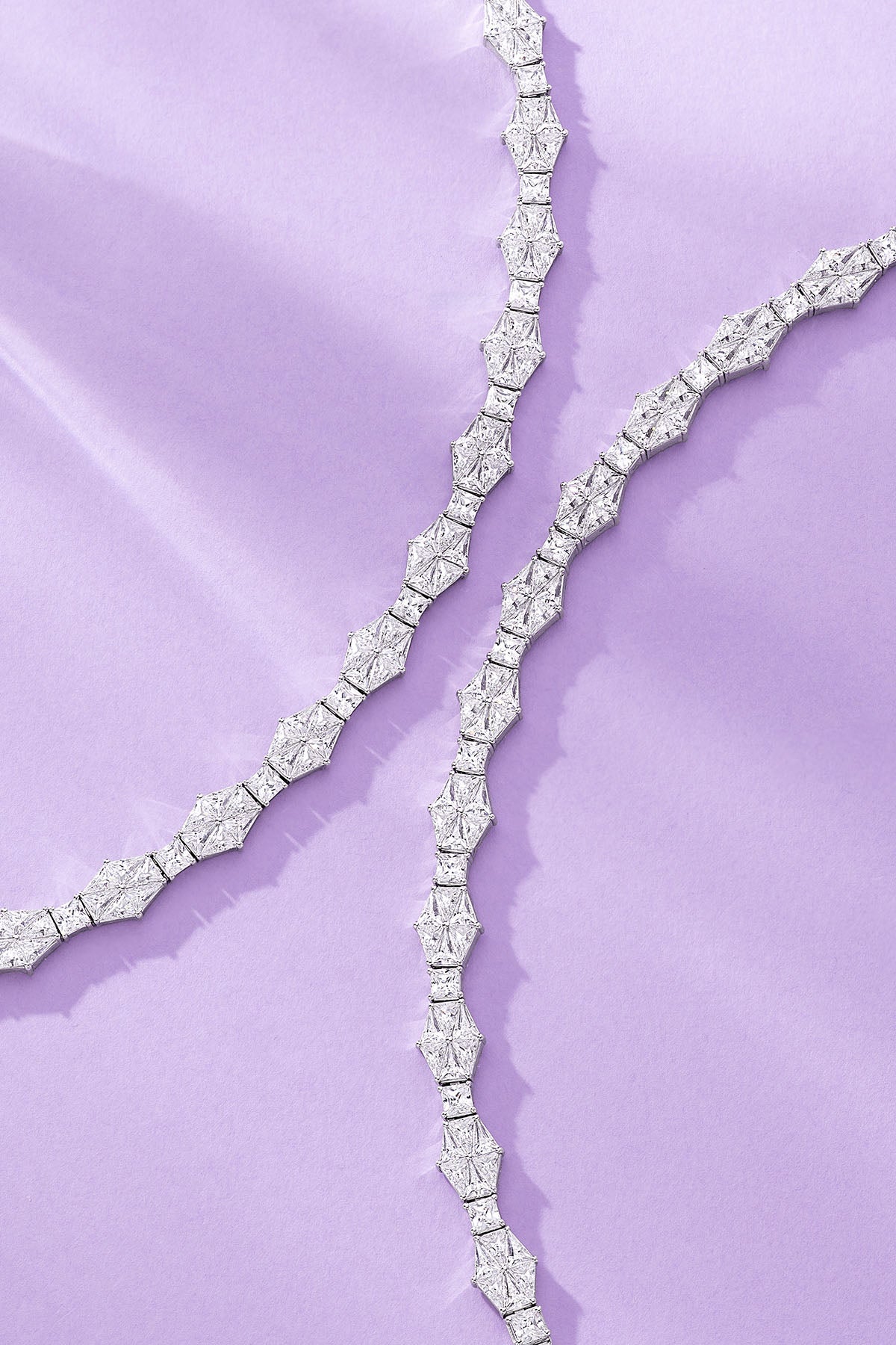 Art Deco Pavé Bracelet on a purple background