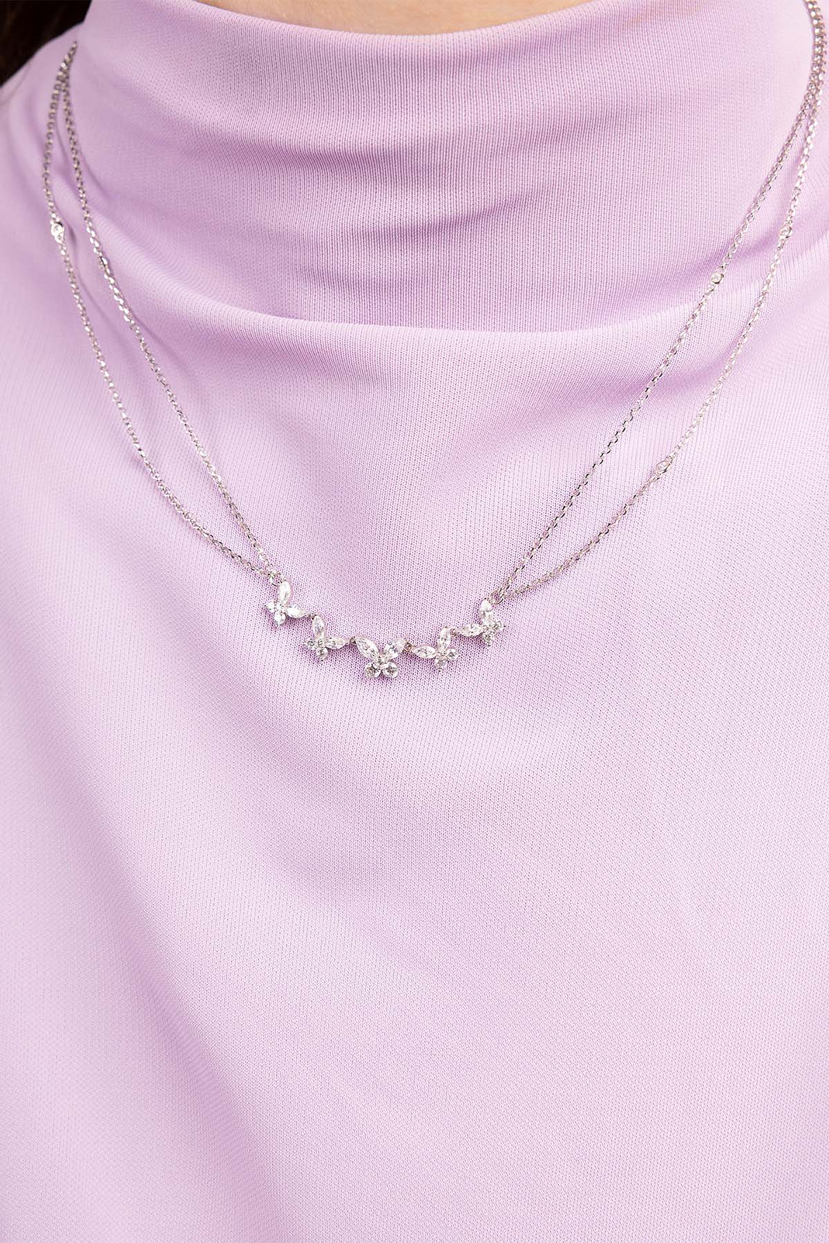 APM Monaco Double Chain Butterflies Necklace