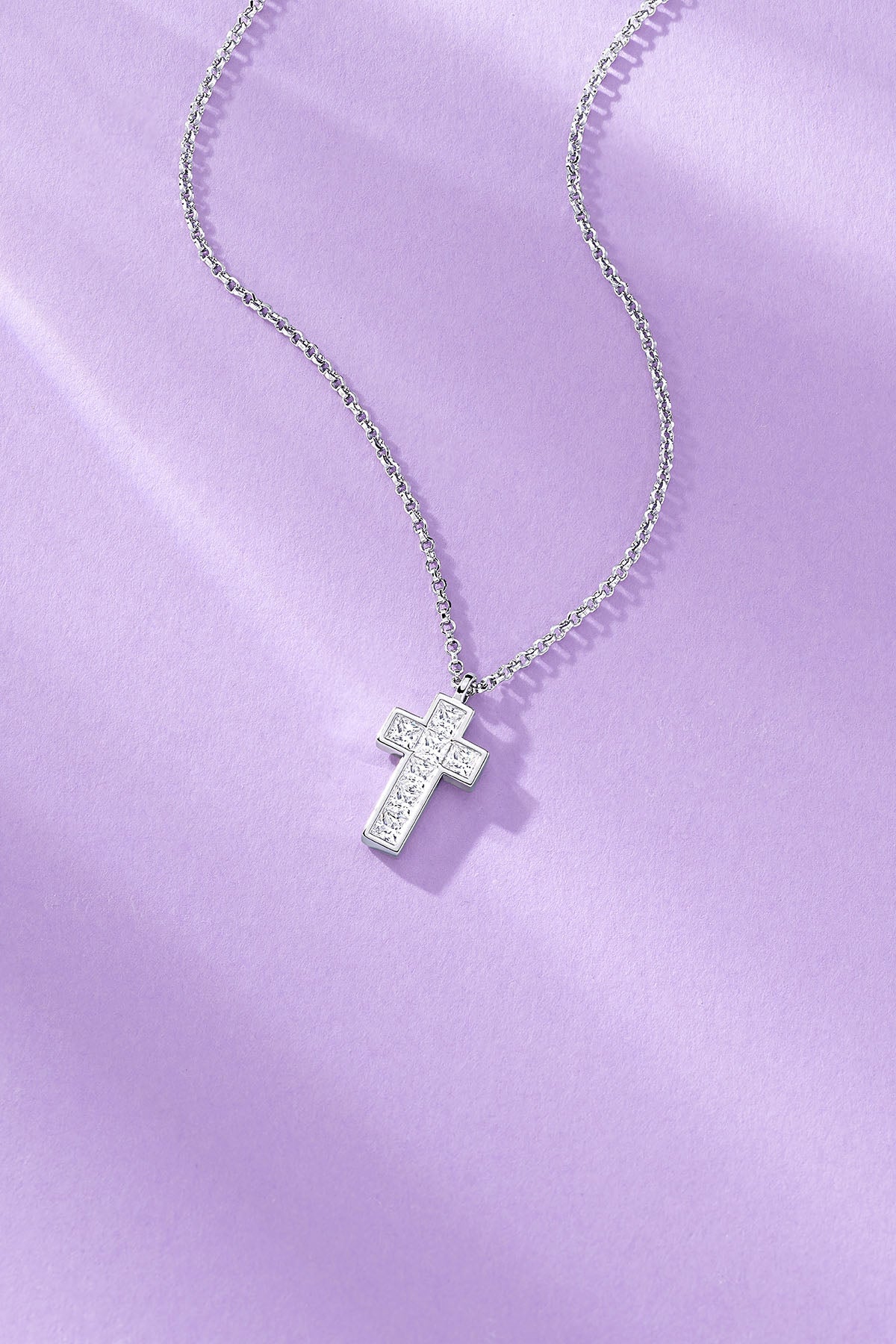APM Monaco Pavé Cross Adjustable Necklace