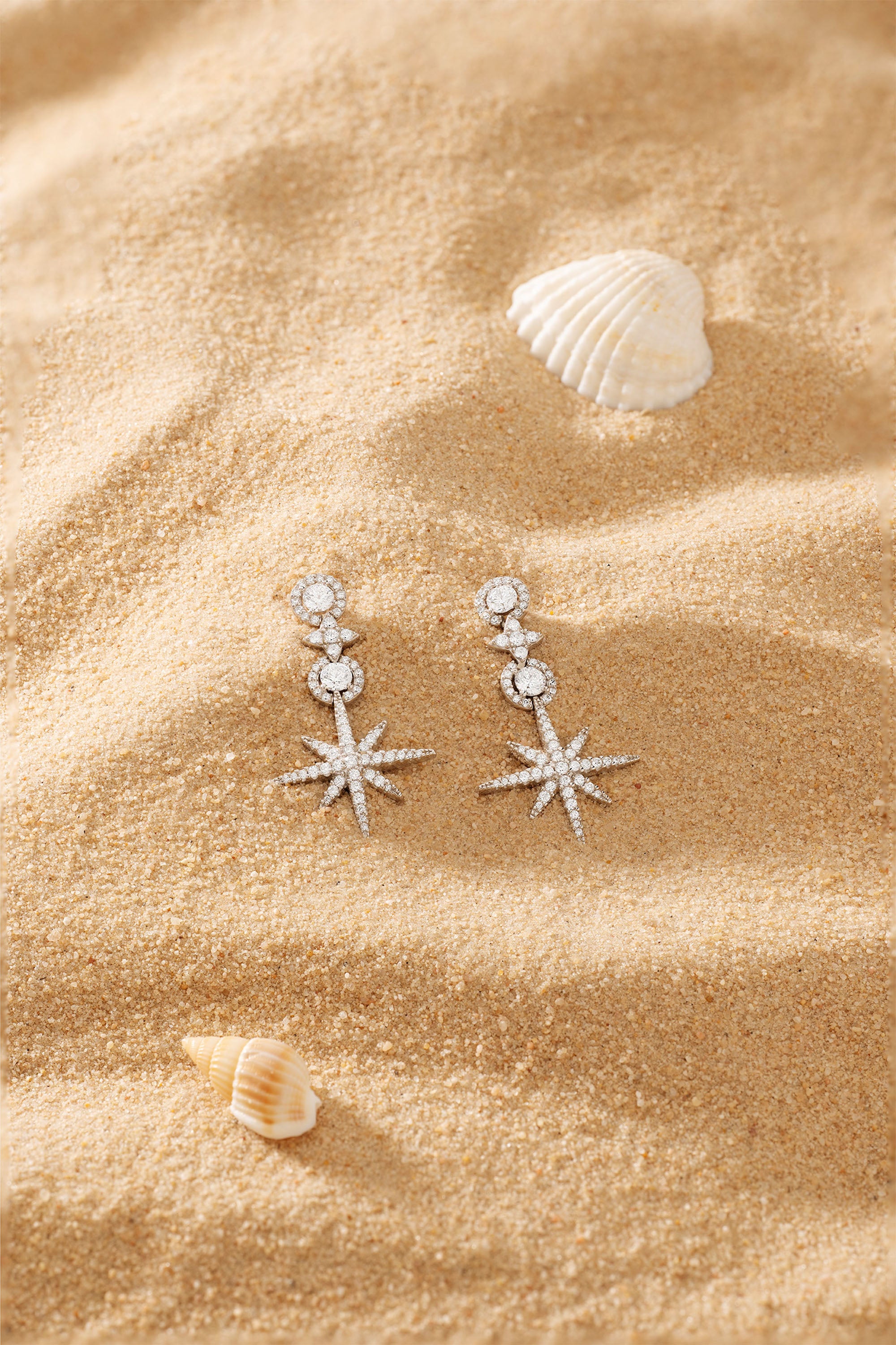 Pavé Météorites & Circles Drop Earrings