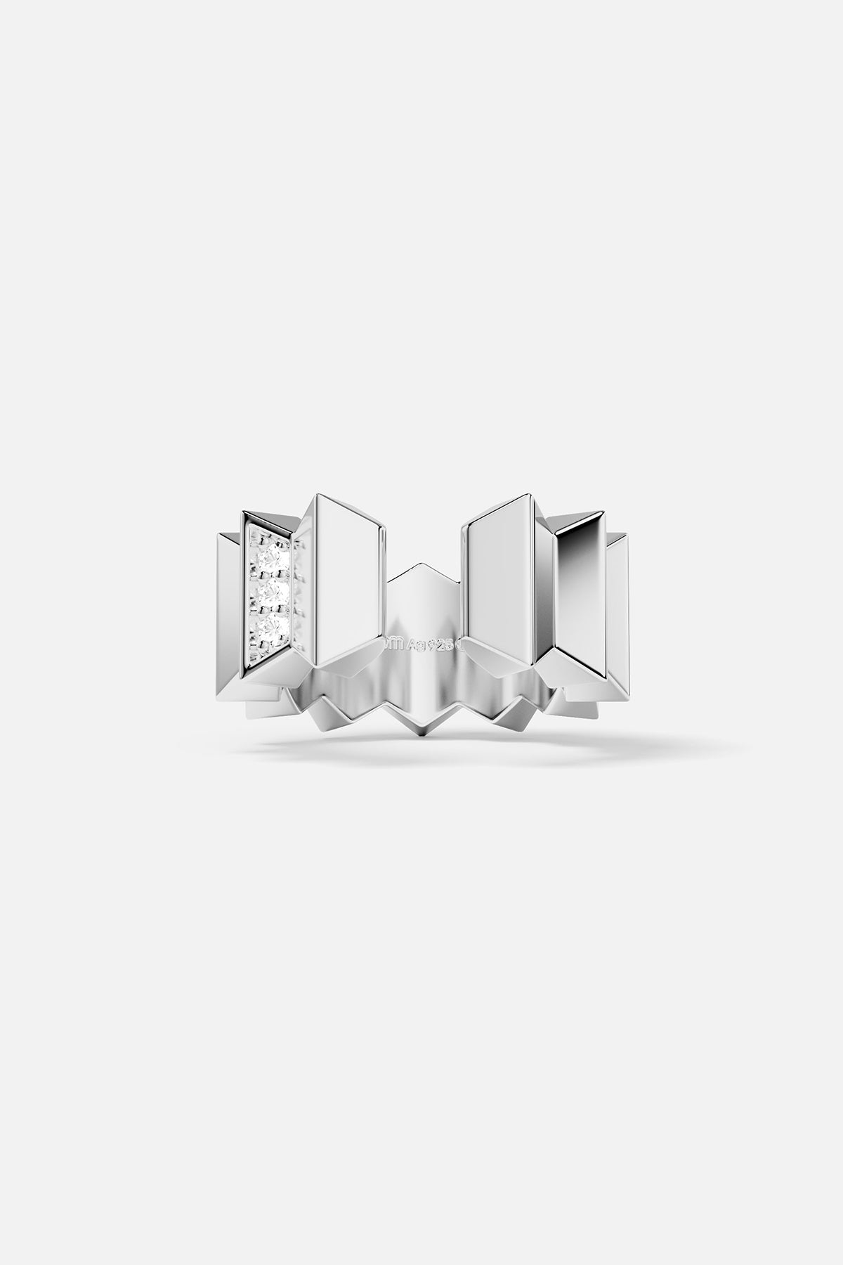 Single ear cuff with geometric design on a white background