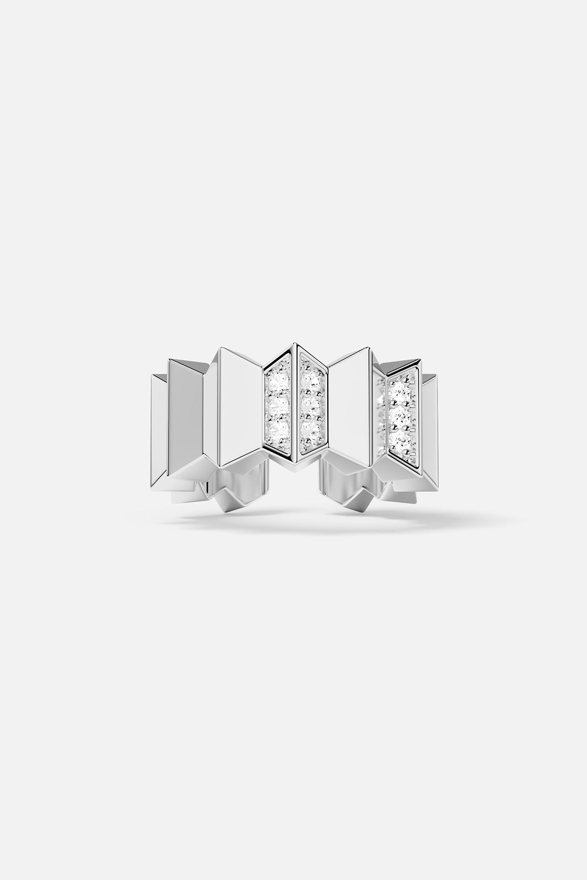 Single ear cuff with geometric design on a white background