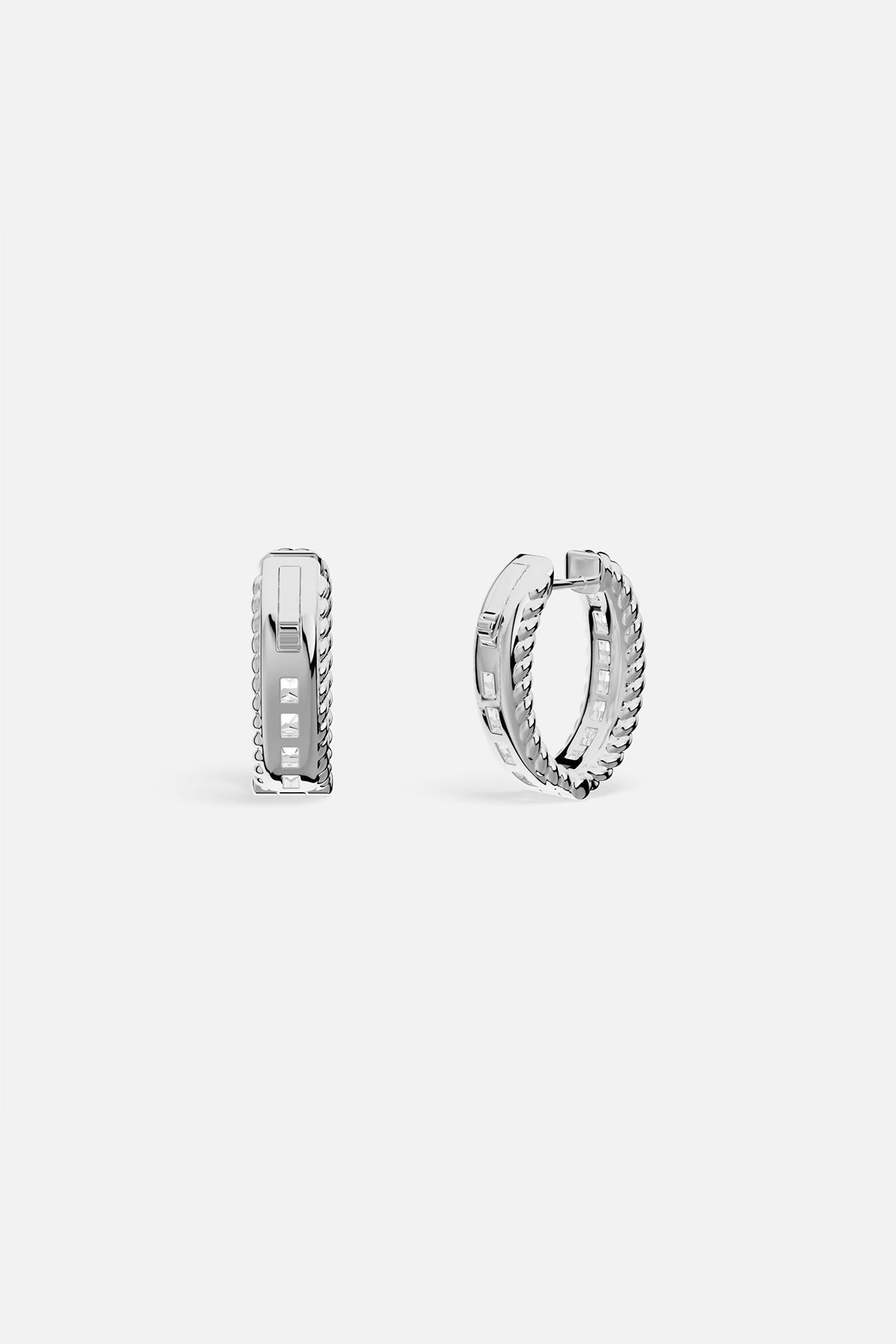 APM Monaco Torsade Pavé Hoop Earrings