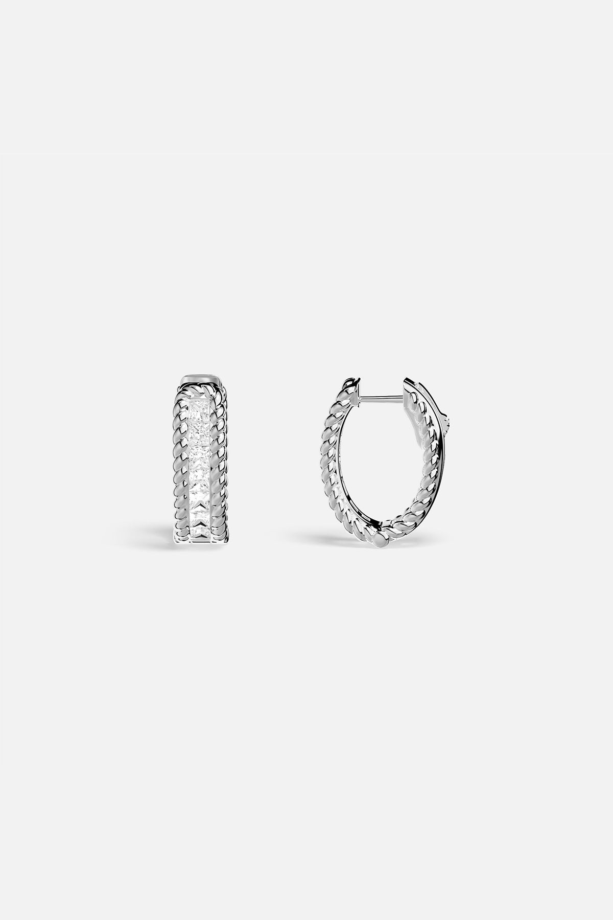 APM Monaco Torsade Pavé Hoop Earrings