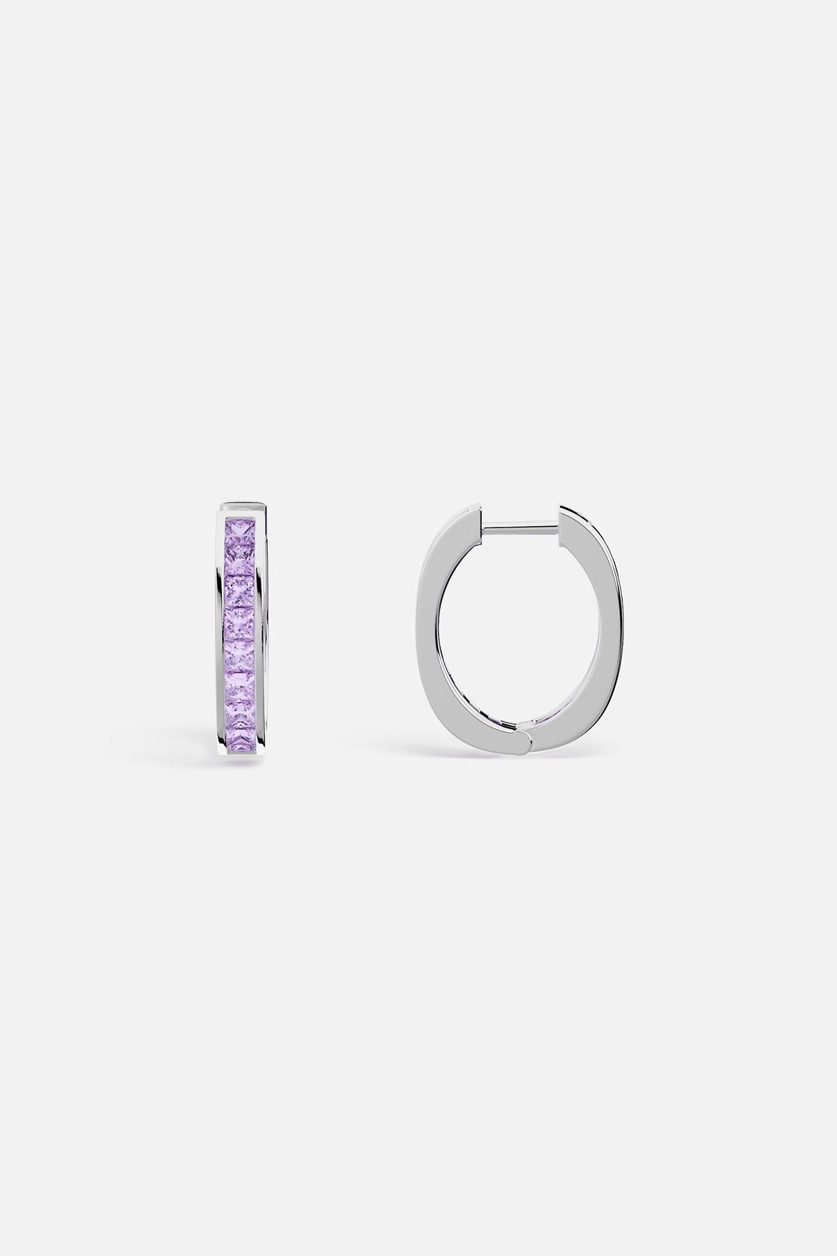 APM Monaco Lilac Lumière Pavé Hoop Earrings