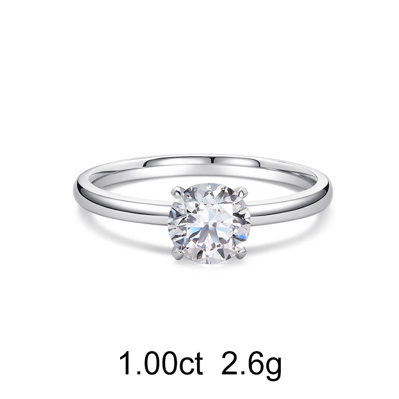 Solitaire Round Diamond Ring (1ct) - APM Monaco UK