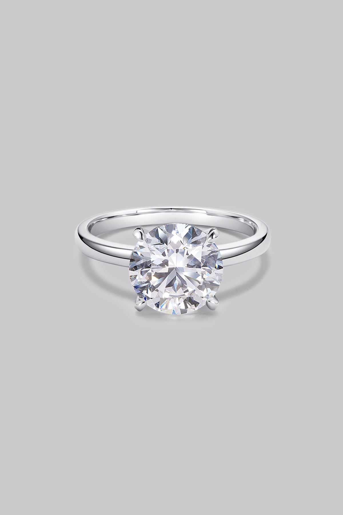 Solitaire Round Diamond Ring (3ct) - APM Monaco UK