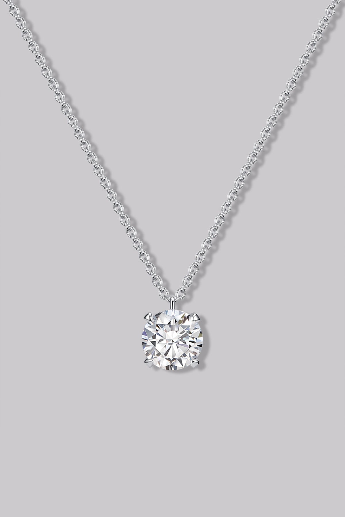 Solitaire Round Diamond Necklace (1ct) - APM Monaco UK
