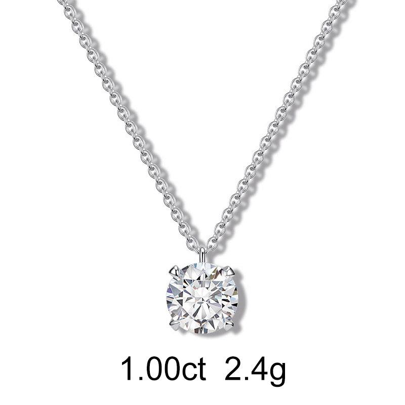 Solitaire Round Diamond Necklace (1ct) - APM Monaco UK