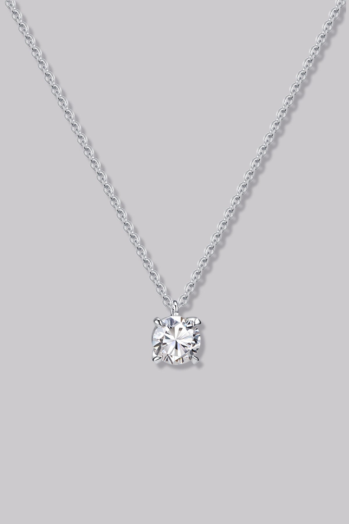 Solitaire Round Diamond Necklace (0.50ct) - APM Monaco UK