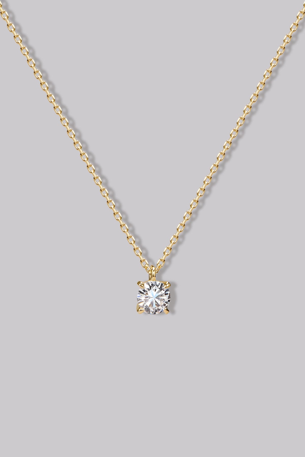 Solitaire Round Diamond Necklace (0.25ct) - APM Monaco UK
