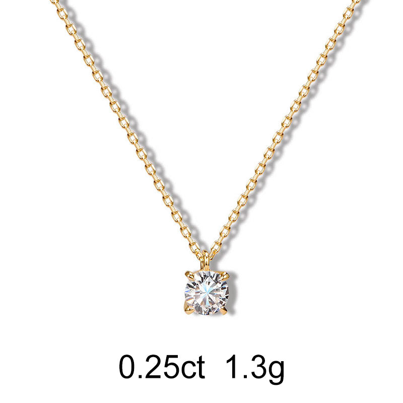 Solitaire Round Diamond Necklace (0.25ct) - APM Monaco UK
