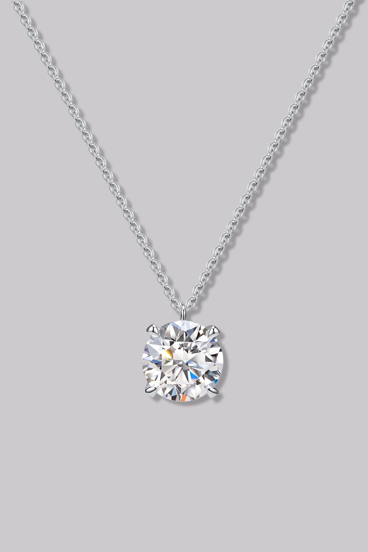 Solitaire Round Diamond Necklace (2ct) - APM Monaco UK