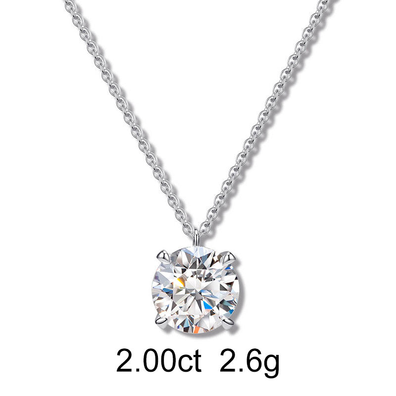 Solitaire Round Diamond Necklace (2ct) - APM Monaco UK