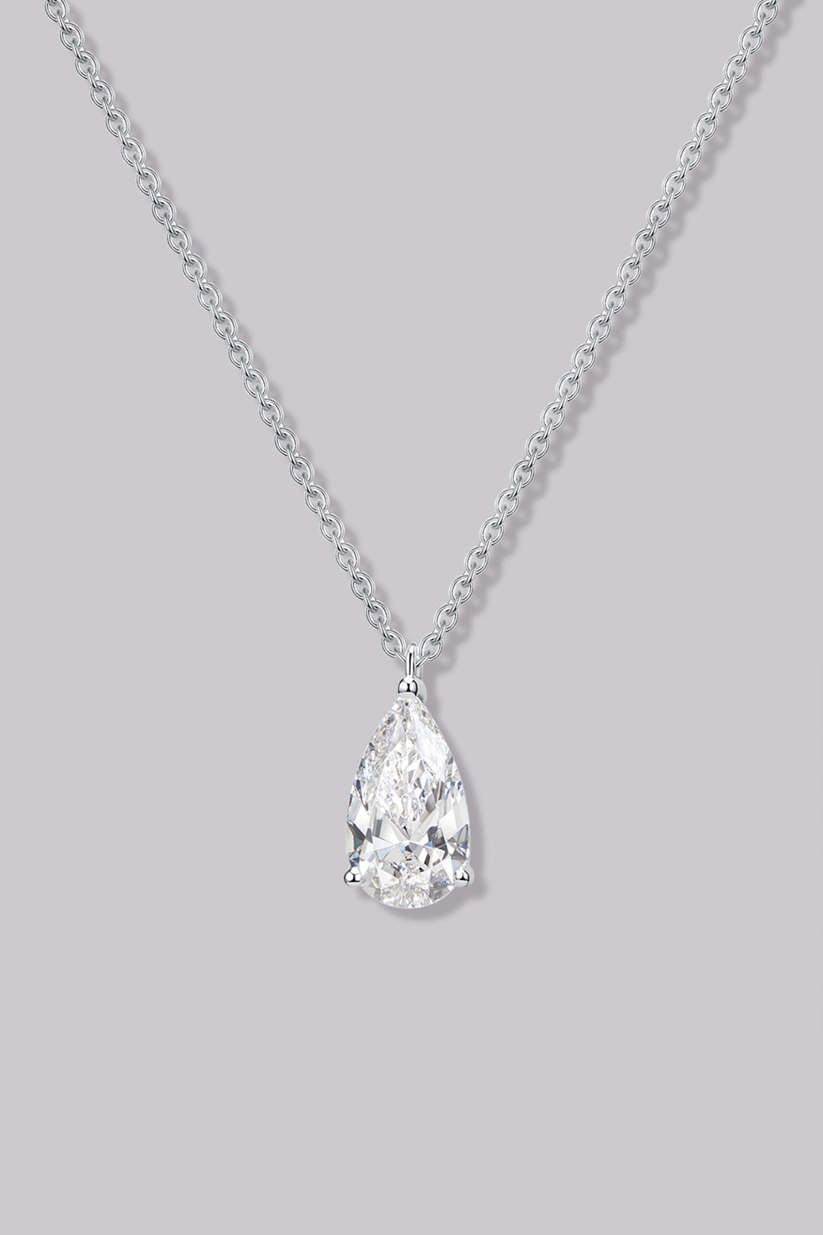 Solitaire Pear Diamond Necklace (1ct) - APM Monaco UK