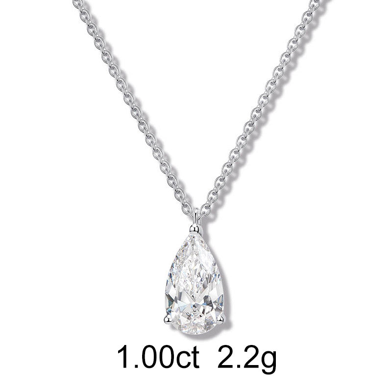 Solitaire Pear Diamond Necklace (1ct) - APM Monaco UK