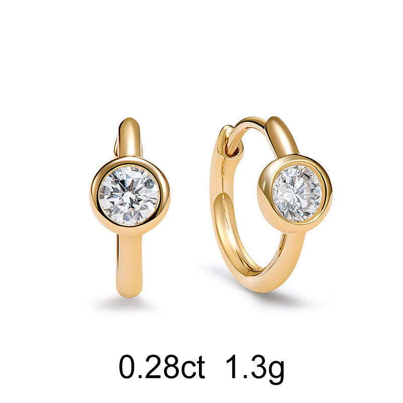 Round Diamond Huggie Earrings (0.28ct) - APM Monaco UK