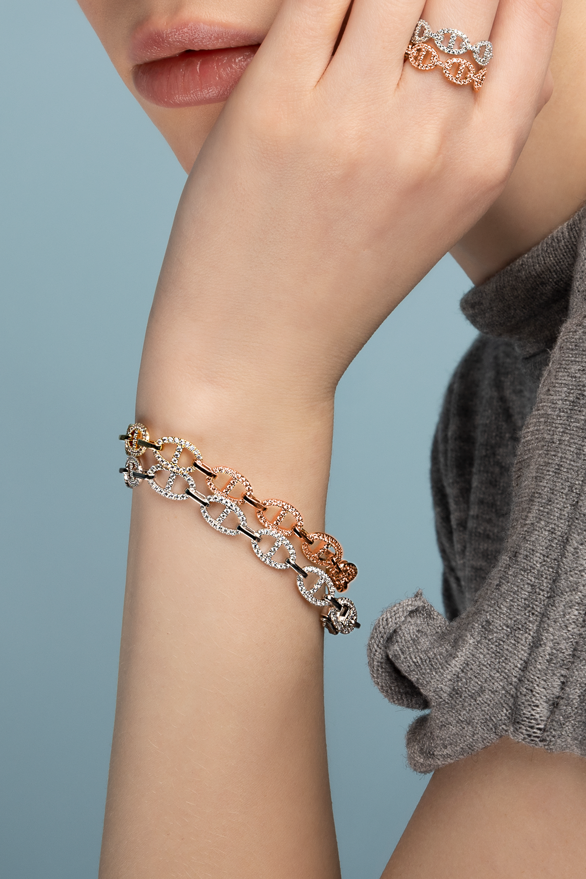 APM Monaco Maille Marine Chain Bracelet in Rose gold