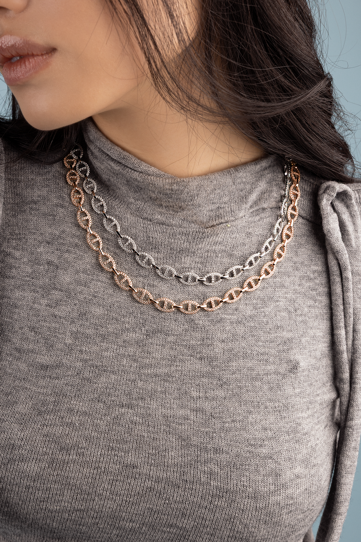 APM Monaco Maille Marine Chain Necklace in Rose gold