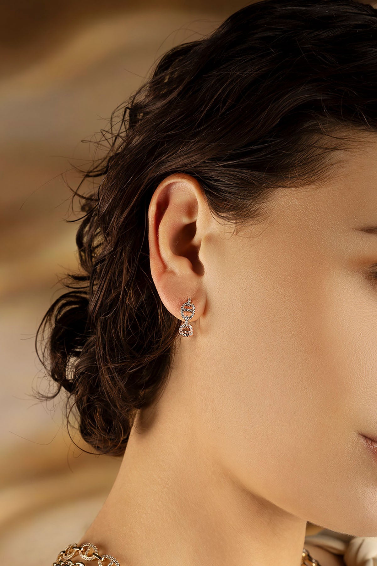 APM Monaco Maille Marine Hoop Earrings in Rose Gold