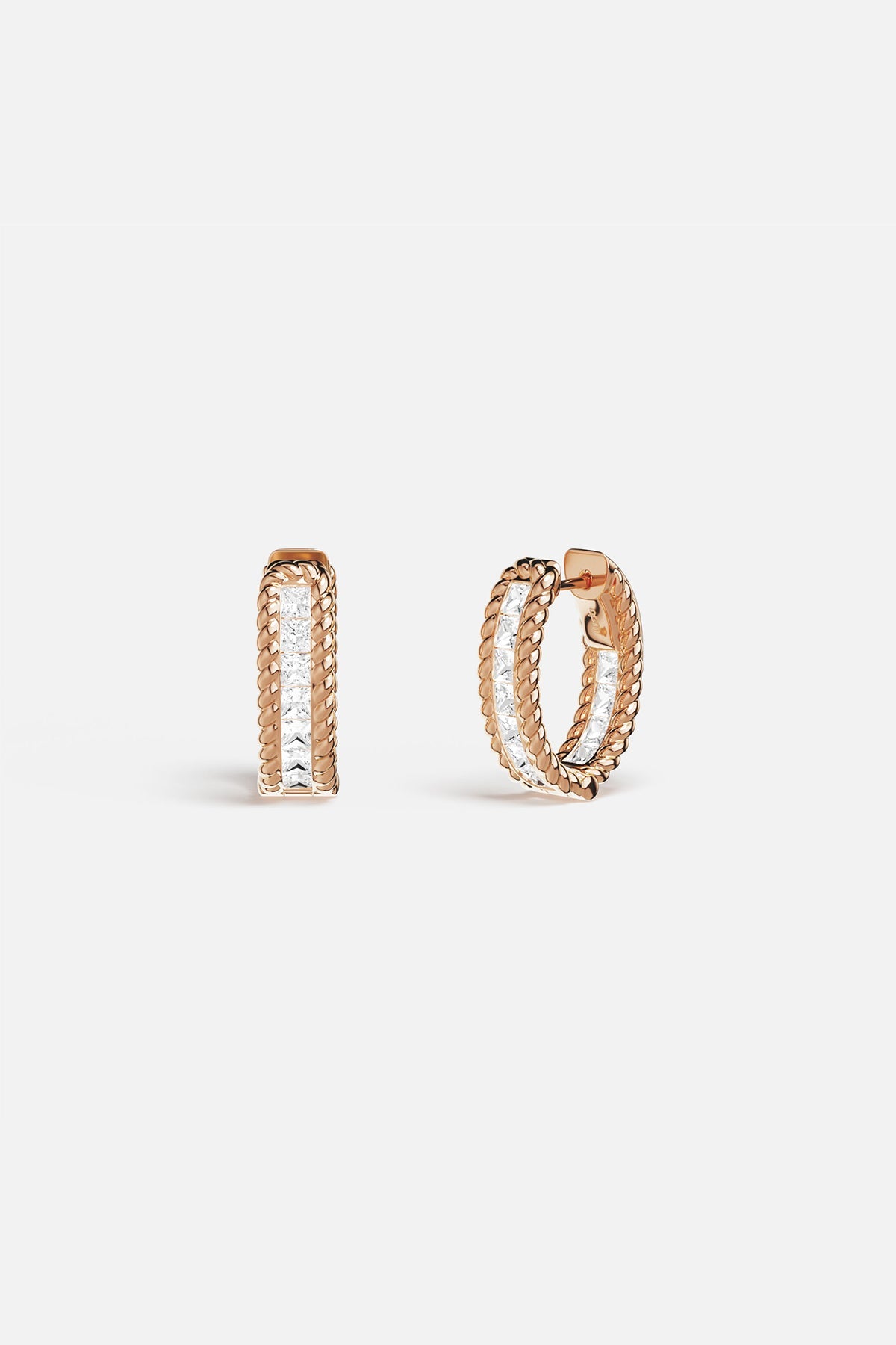 APM Monaco Torsade Pavé Hoop Earrings