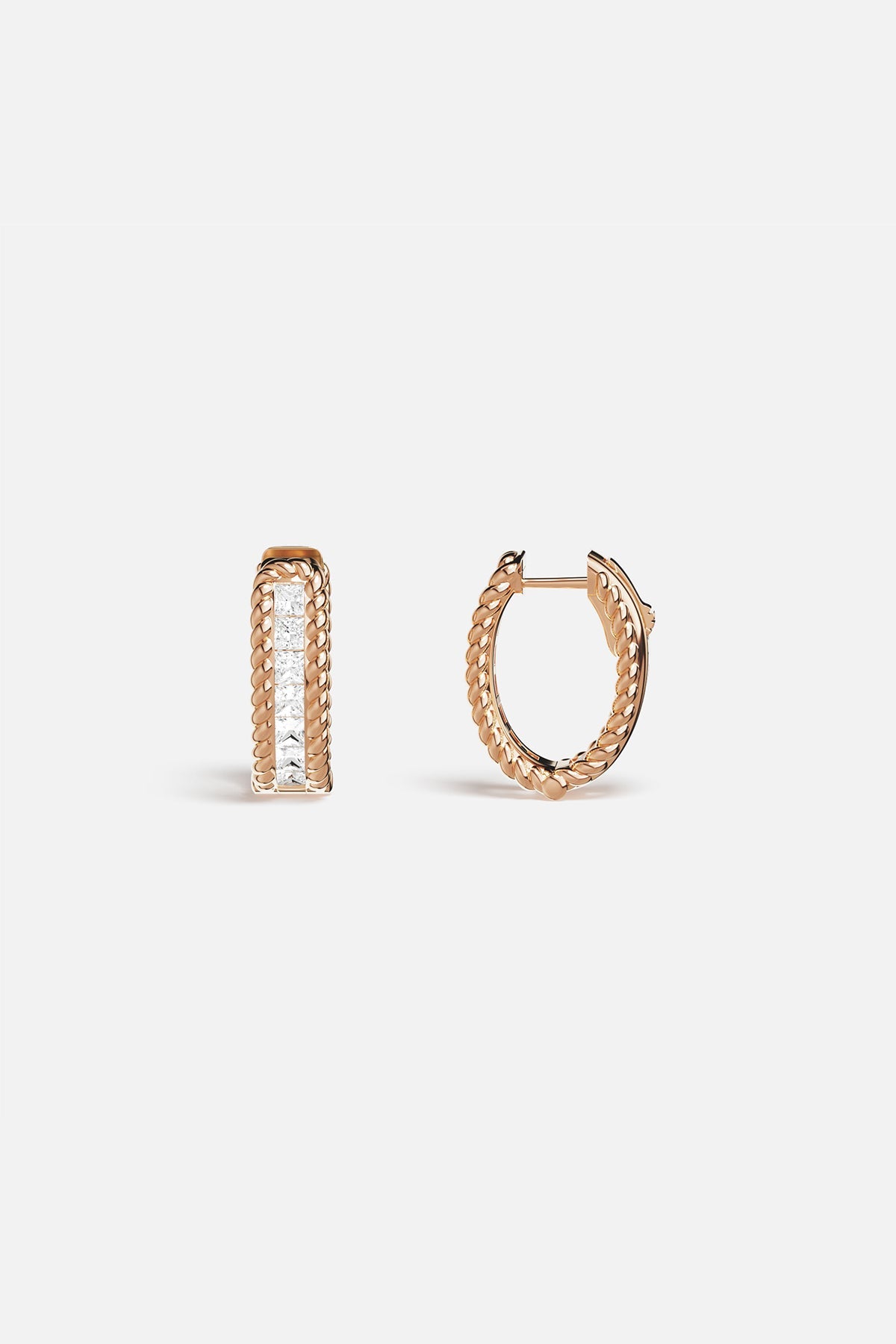 APM Monaco Torsade Pavé Hoop Earrings
