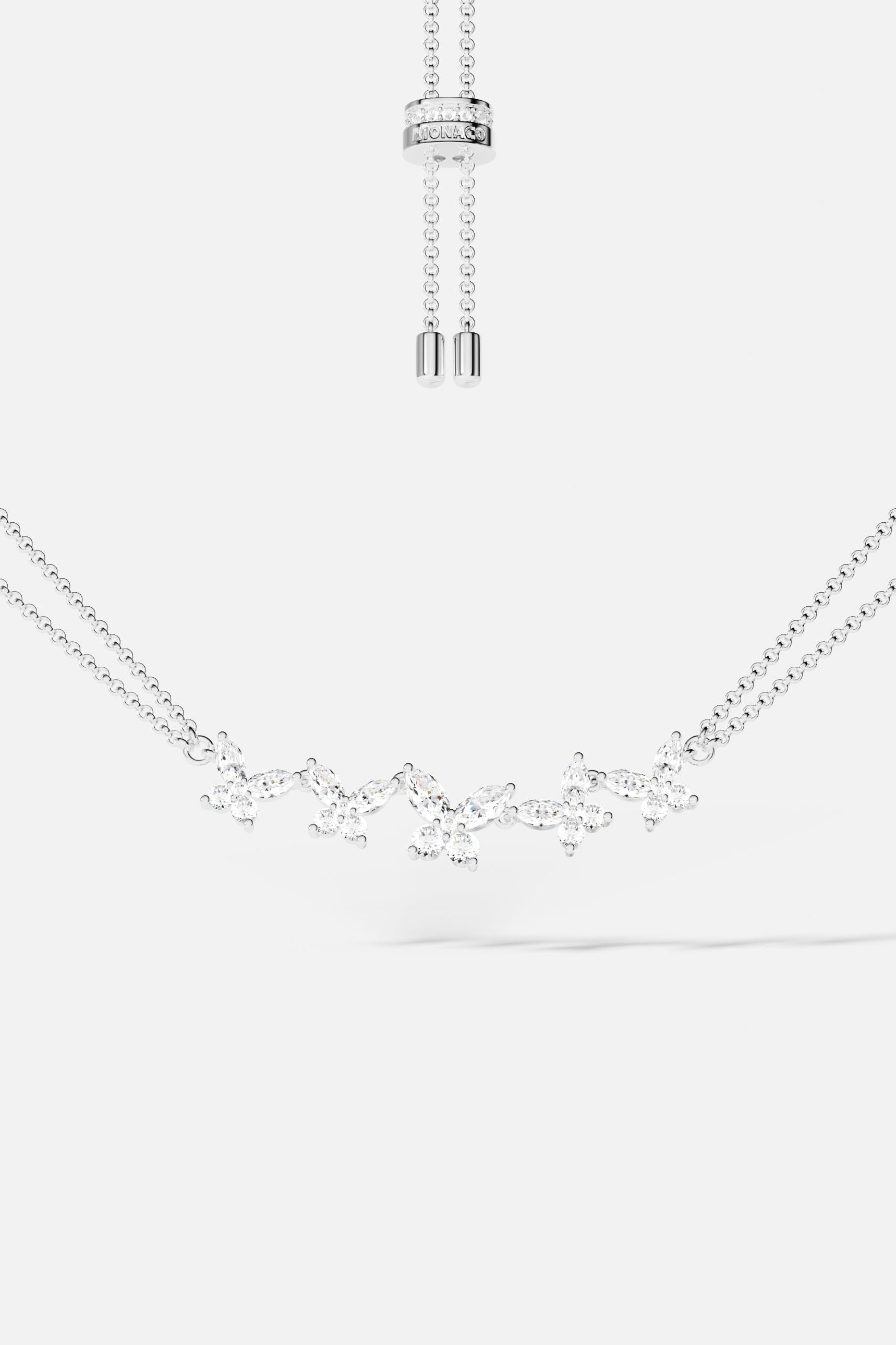 APM Monaco Double Chain Butterflies Necklace