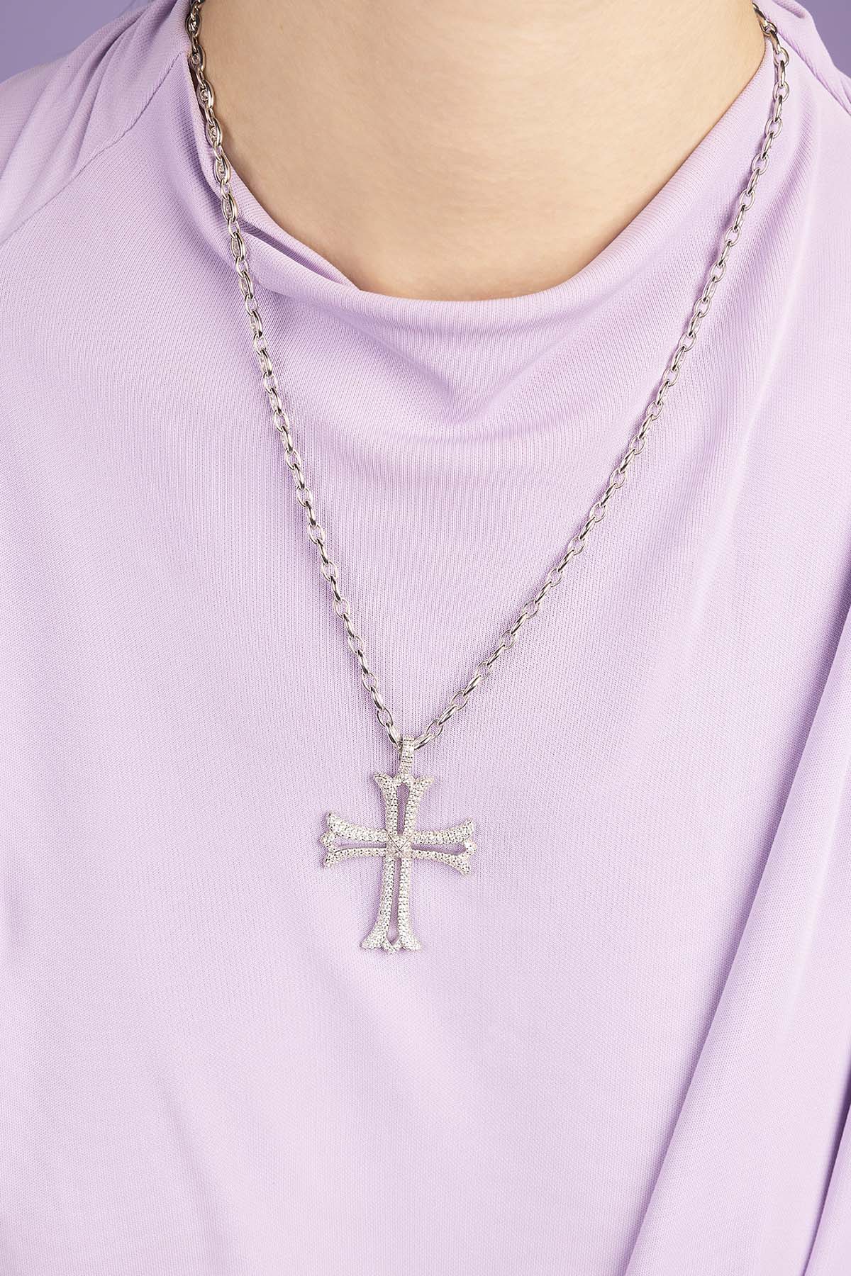 Pavé Cross Necklace XL - APM Monaco UK