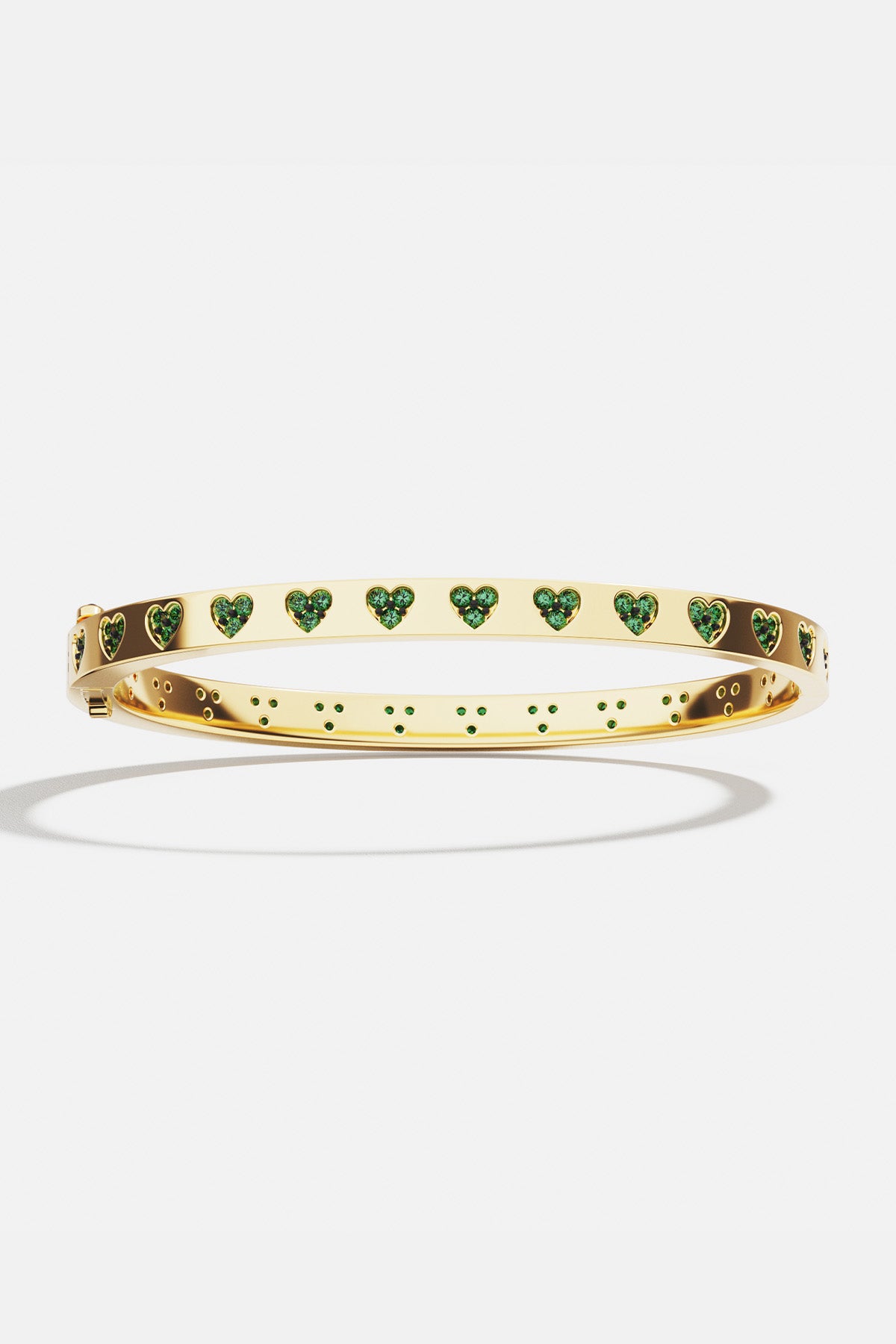 Green & White Heart Bangle - APM Monaco UK
