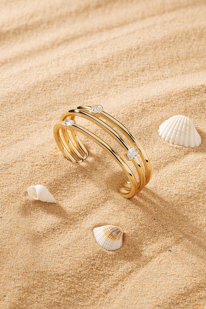 APM Monaco Triple Éclat Cuff in Yellow Gold