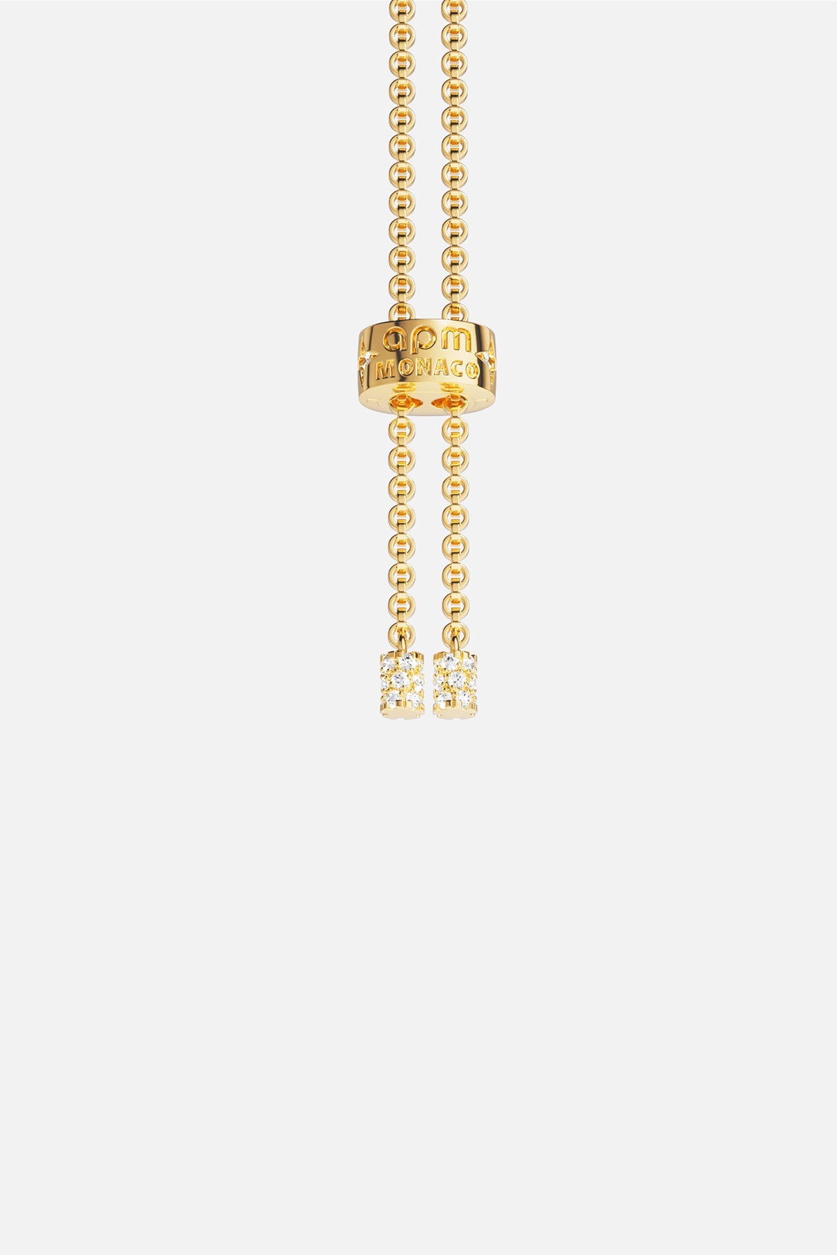 APM MONACO yellow gold torsade Adjustable Necklace with white stones