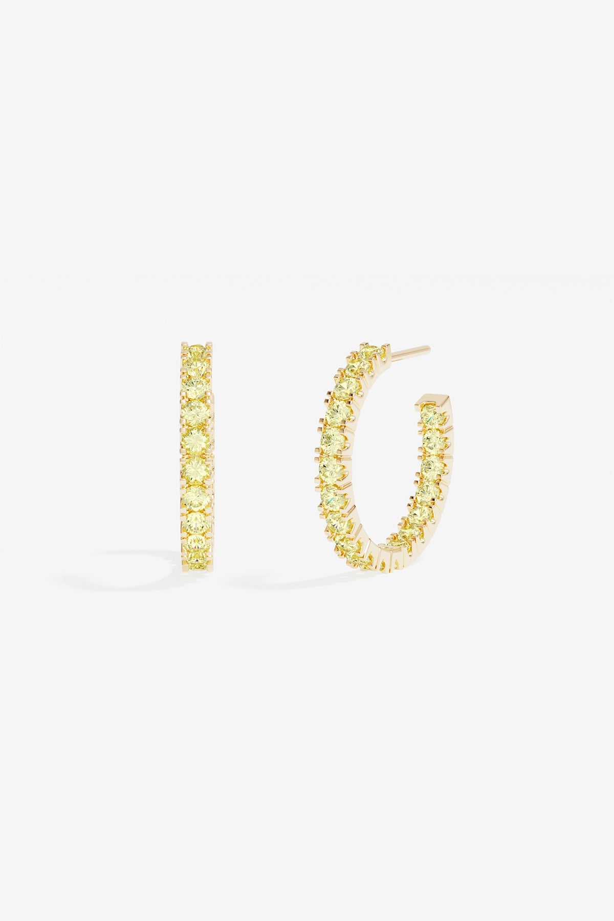 yellow Pavé Hoop Earrings