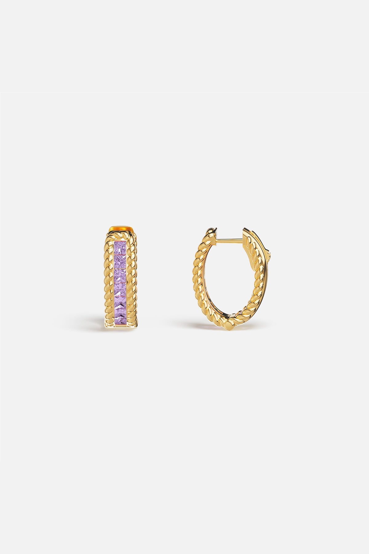 Torsade Lavande Hoop Earrings - APM Monaco