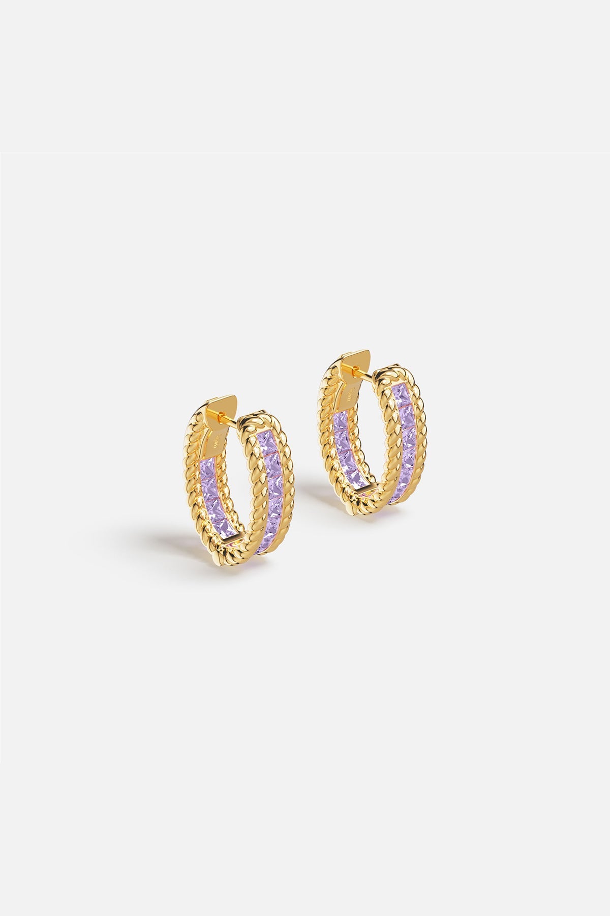 Torsade Lavande Hoop Earrings - APM Monaco