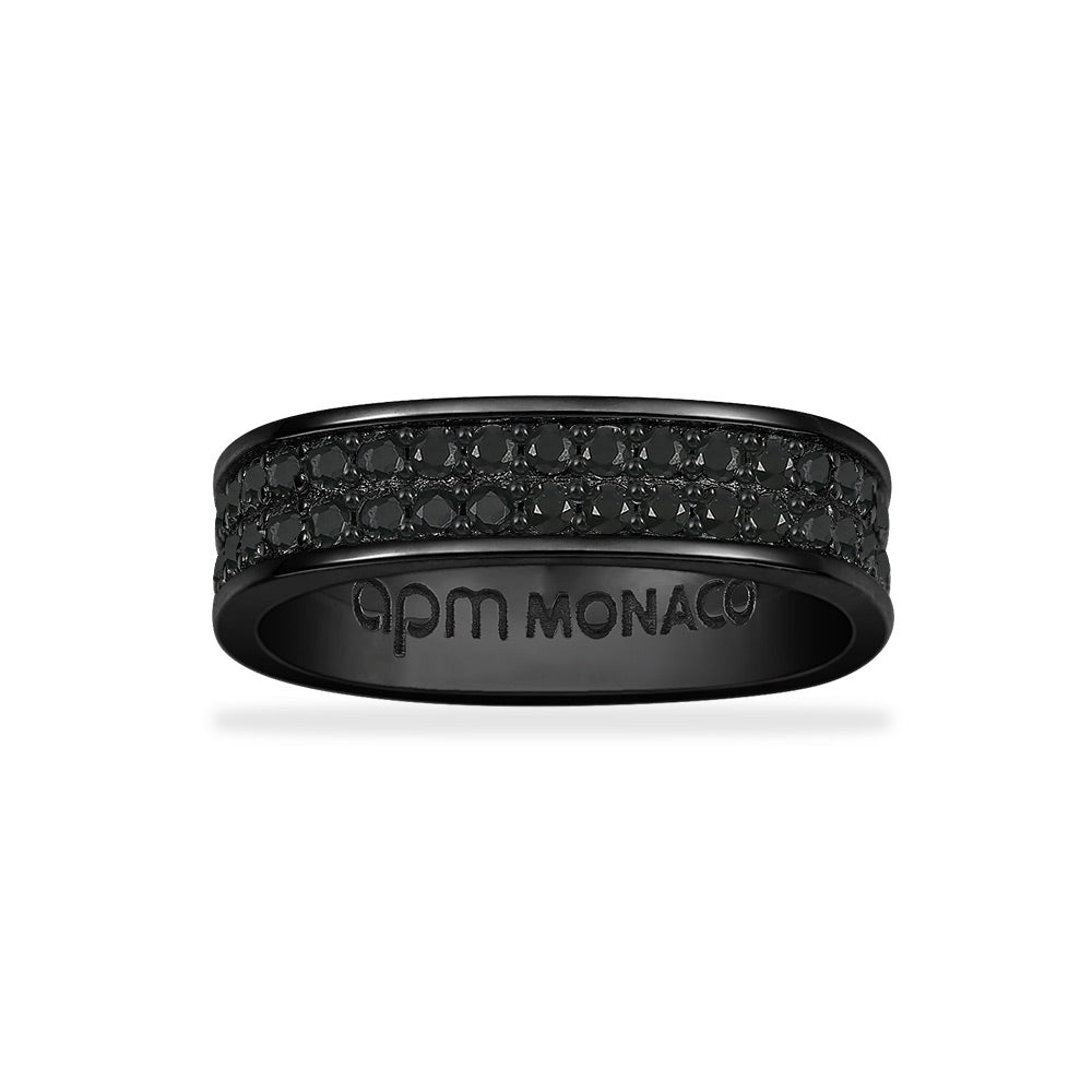 Chunky Black Pav Ring APM Monaco APM Monaco UK