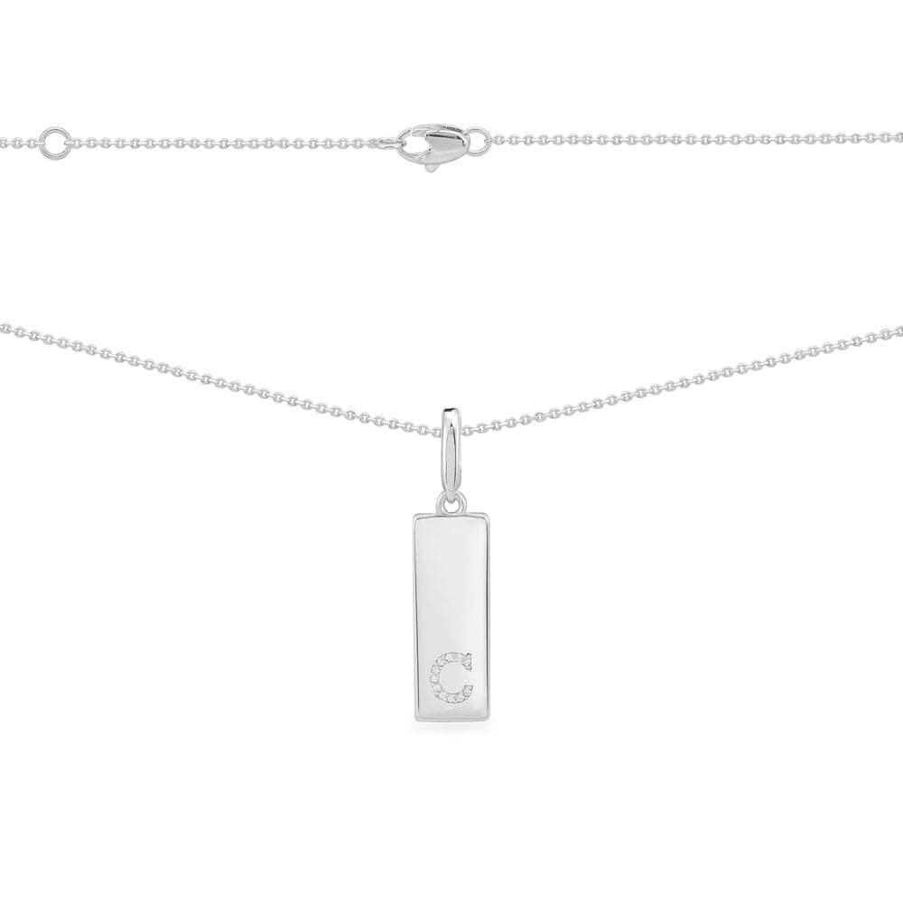 Alphabet Plate Necklace Silver - APM Monaco UK