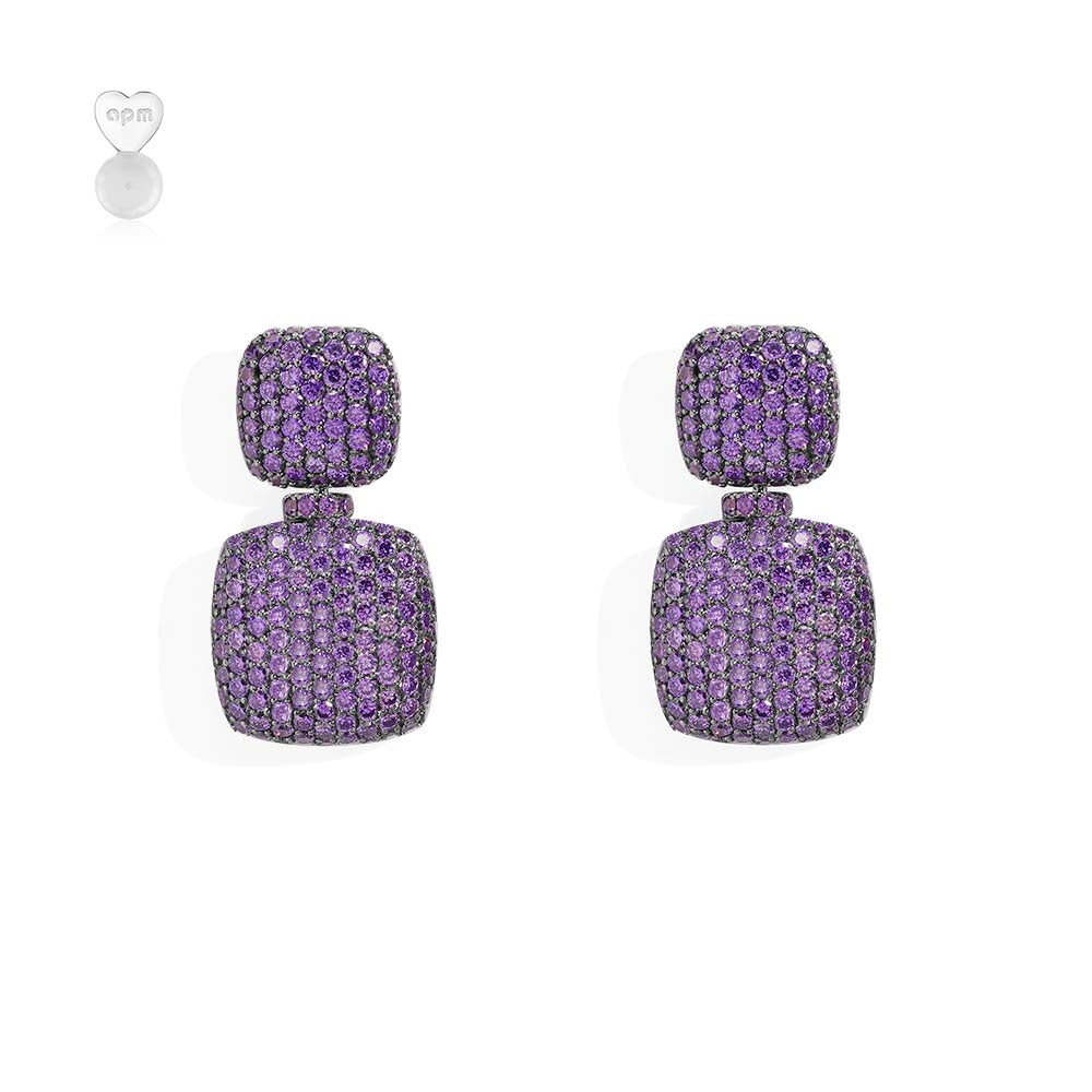 Purple Square Earrings - APM Monaco UK